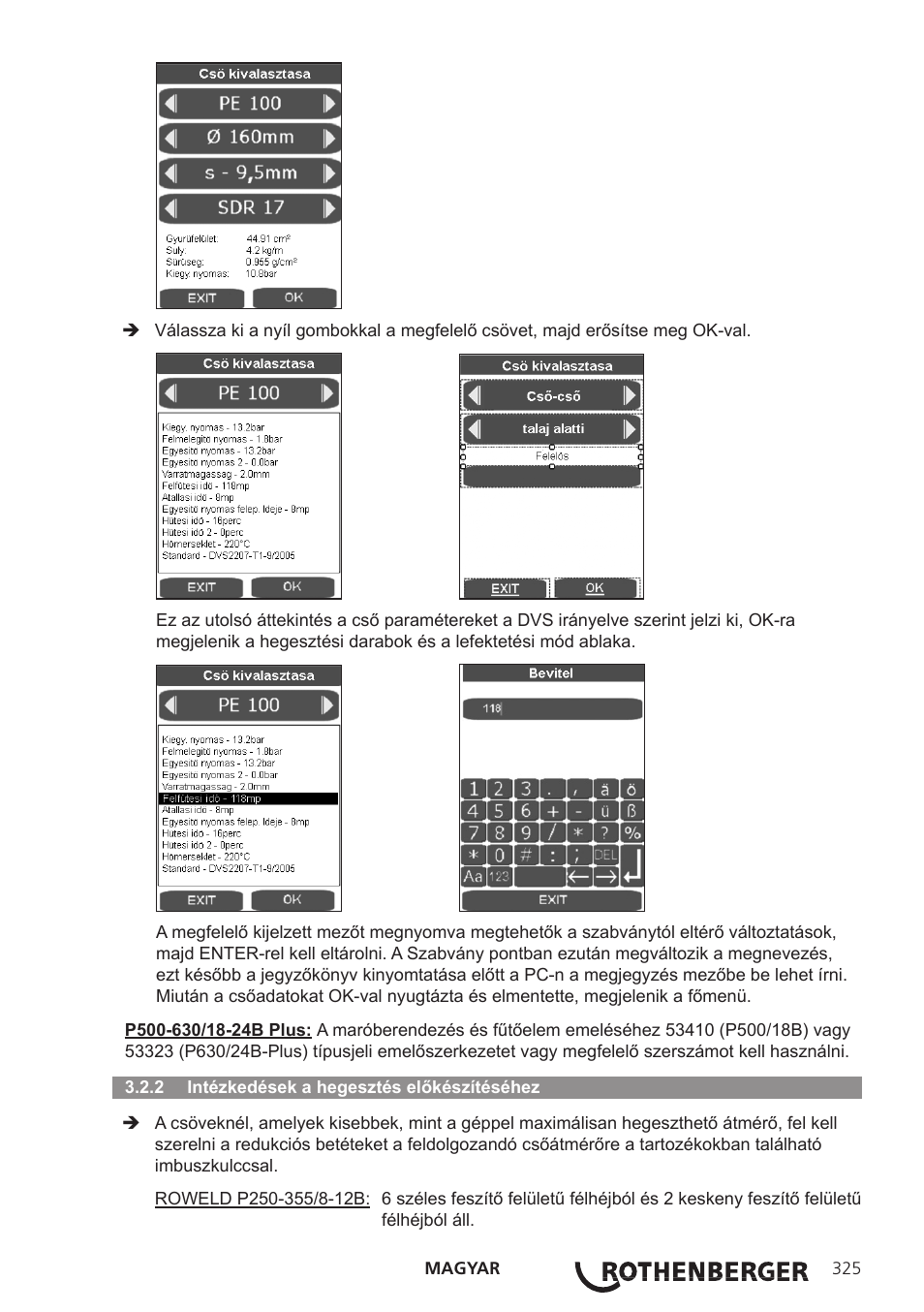 ROTHENBERGER ROWELD P250-630 B Plus Premium CNC User Manual | Page 327 / 456