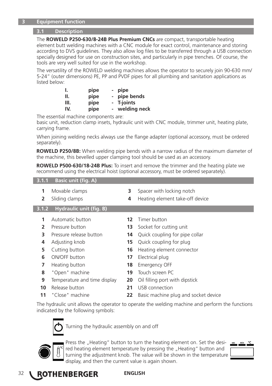 ROTHENBERGER ROWELD P250-630 B Plus Premium CNC User Manual | Page 34 / 456