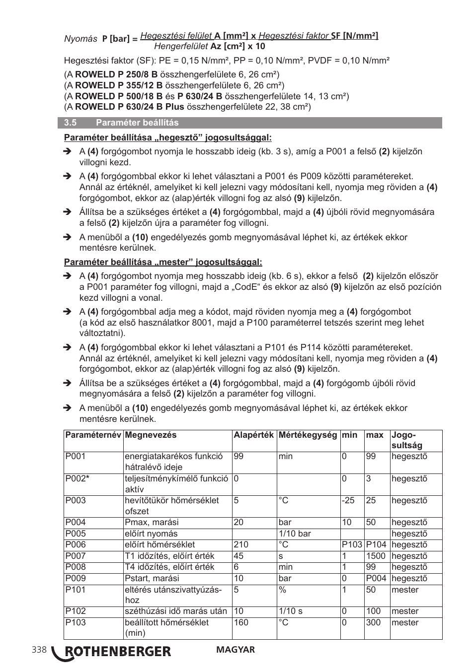 ROTHENBERGER ROWELD P250-630 B Plus Premium CNC User Manual | Page 340 / 456