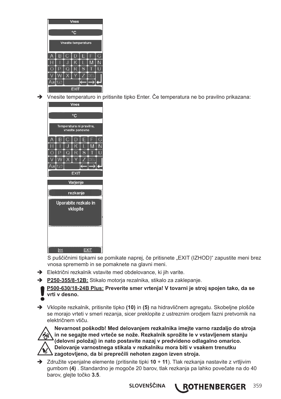 ROTHENBERGER ROWELD P250-630 B Plus Premium CNC User Manual | Page 361 / 456