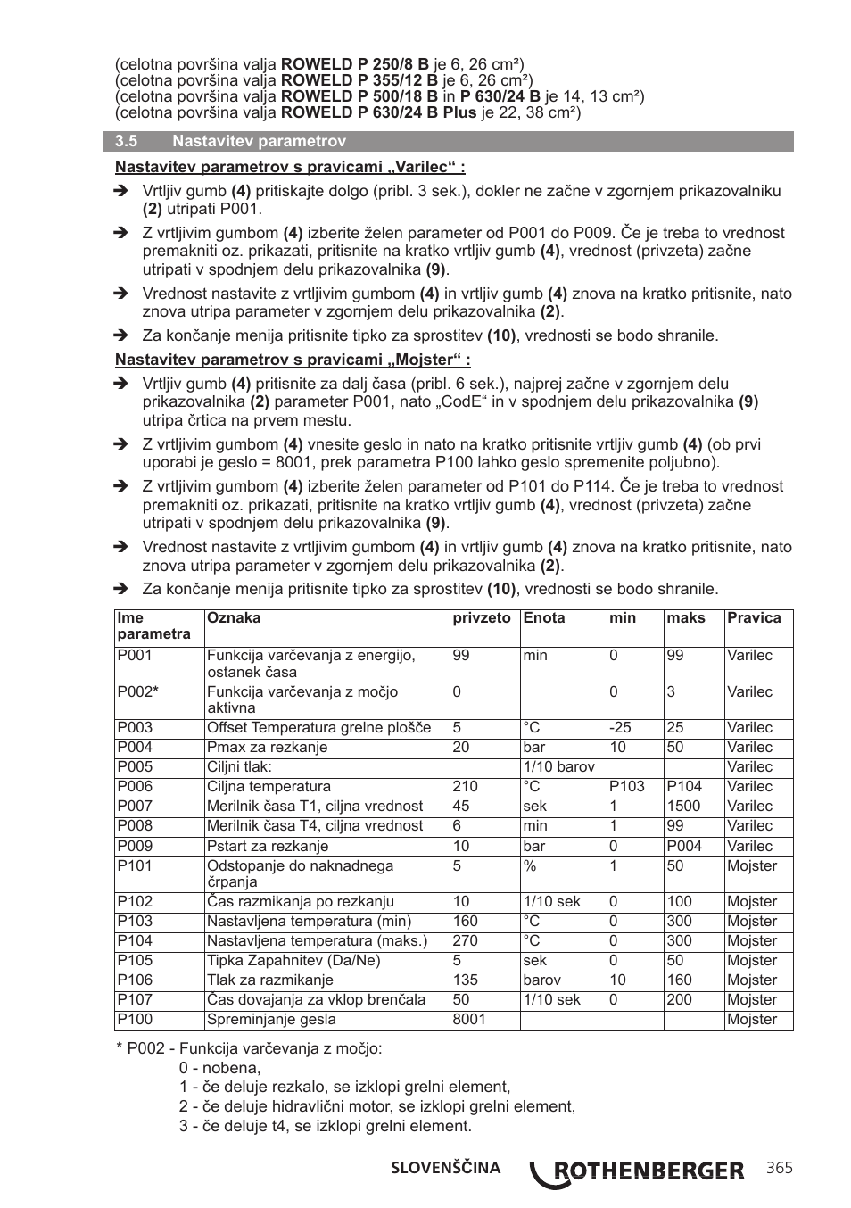 ROTHENBERGER ROWELD P250-630 B Plus Premium CNC User Manual | Page 367 / 456