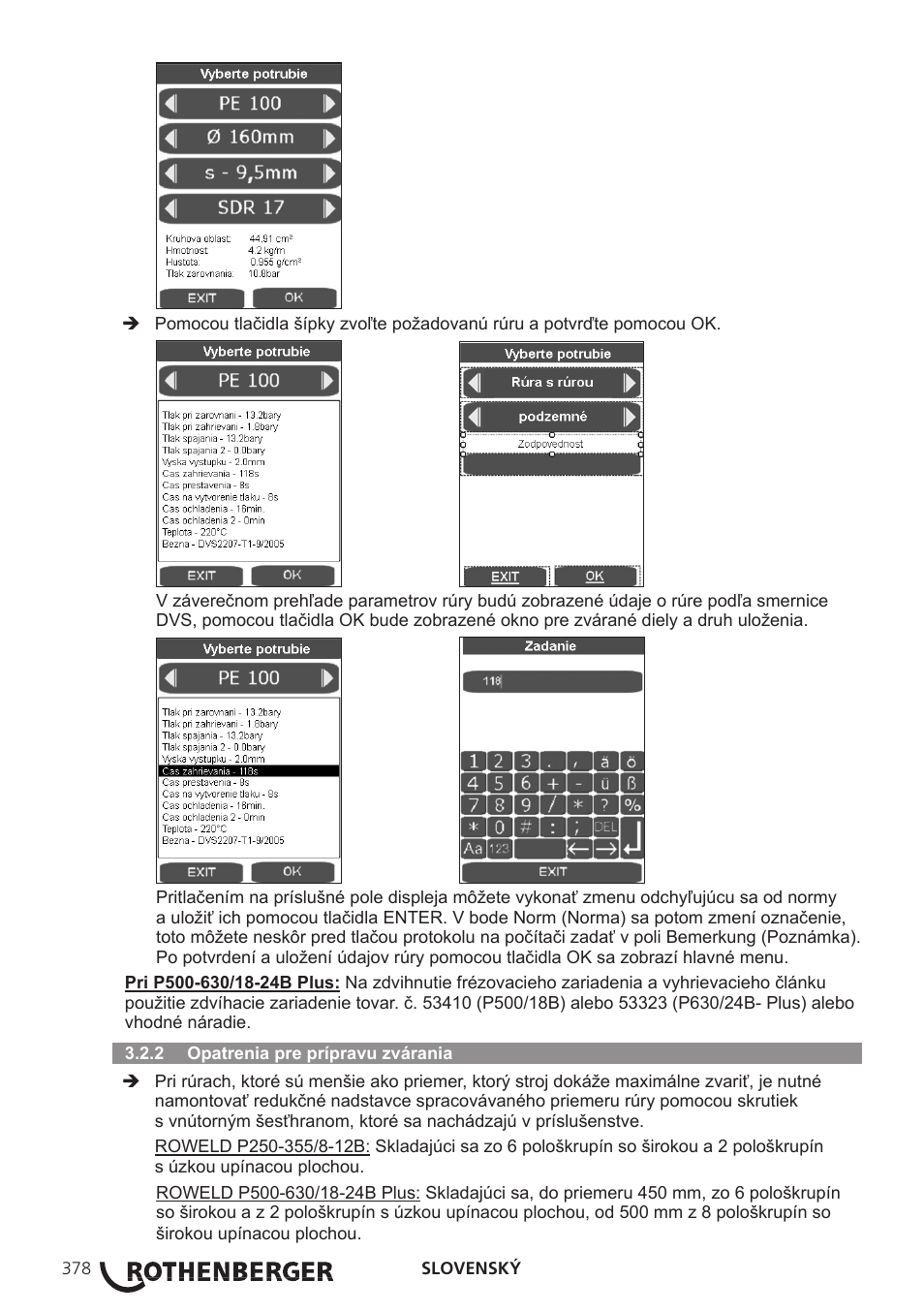 ROTHENBERGER ROWELD P250-630 B Plus Premium CNC User Manual | Page 380 / 456