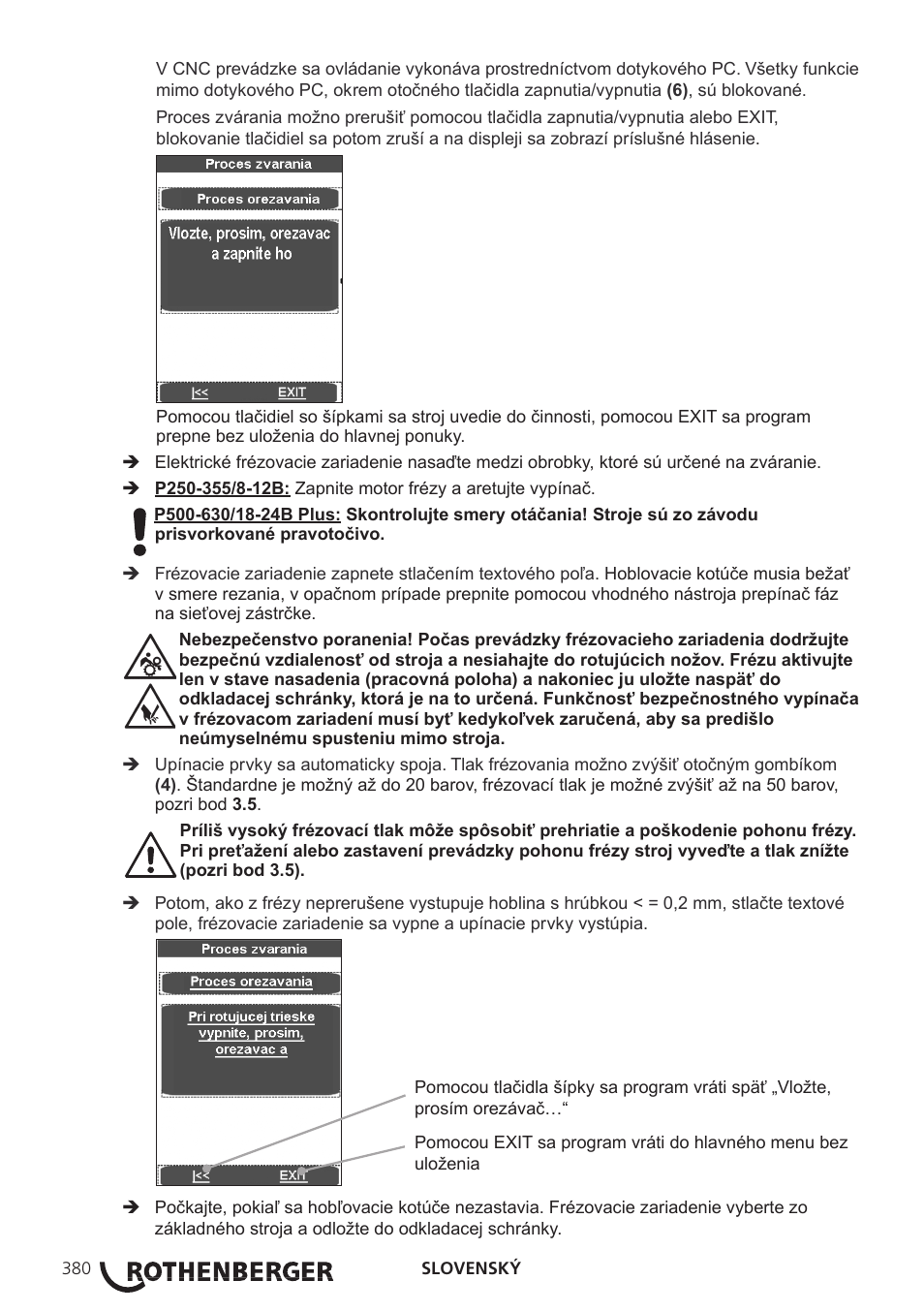 ROTHENBERGER ROWELD P250-630 B Plus Premium CNC User Manual | Page 382 / 456