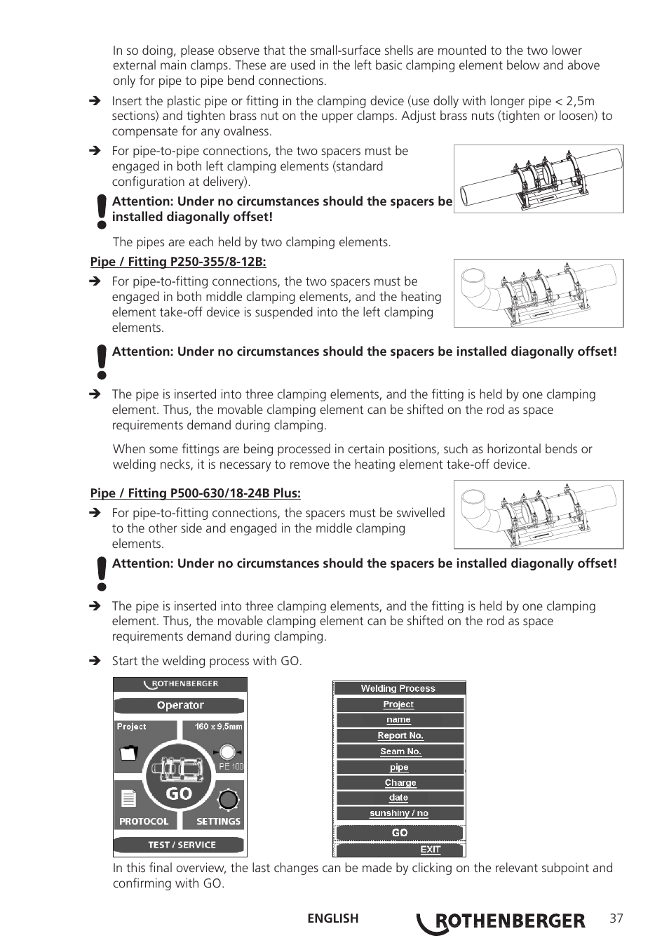 ROTHENBERGER ROWELD P250-630 B Plus Premium CNC User Manual | Page 39 / 456