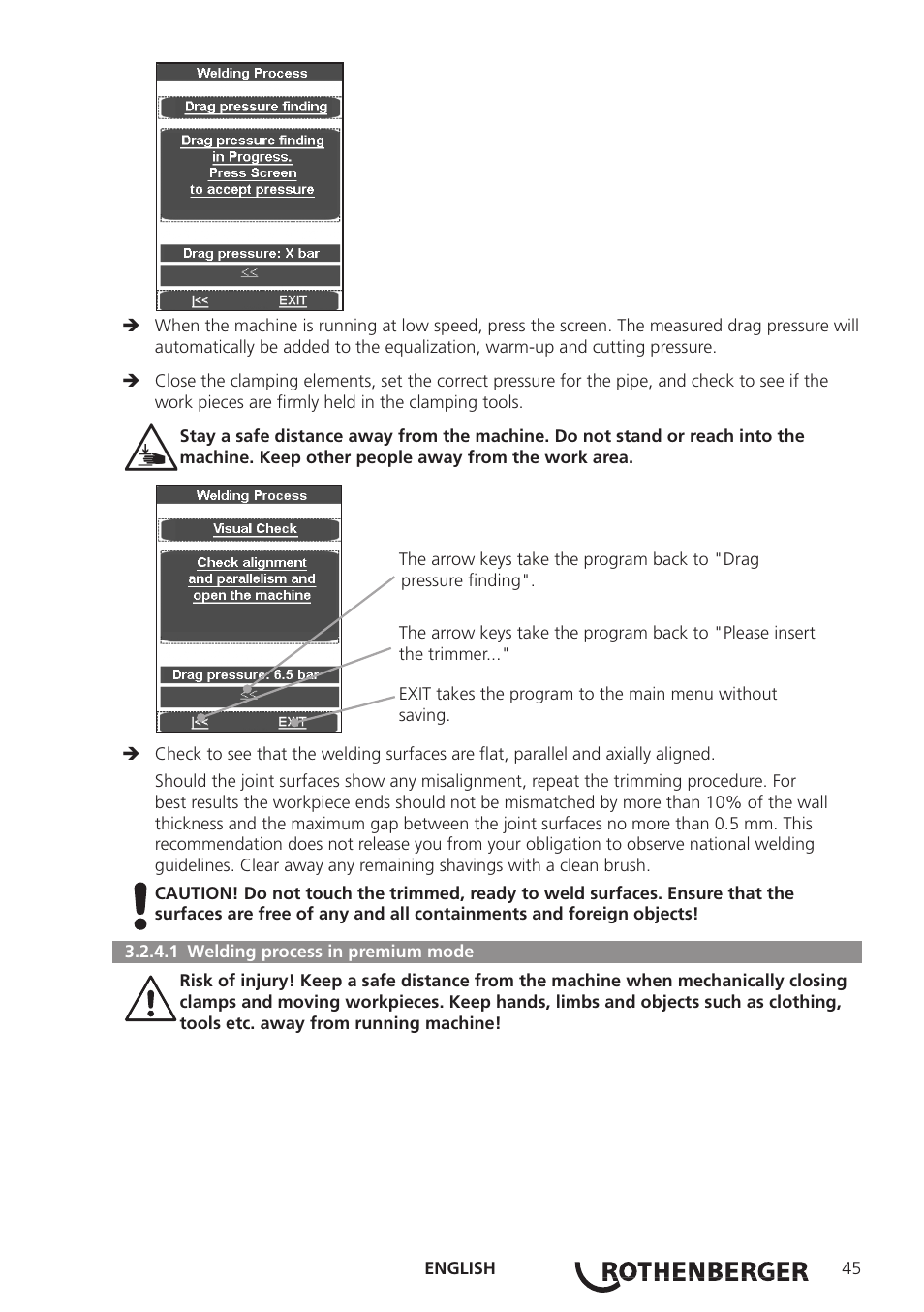 ROTHENBERGER ROWELD P250-630 B Plus Premium CNC User Manual | Page 47 / 456