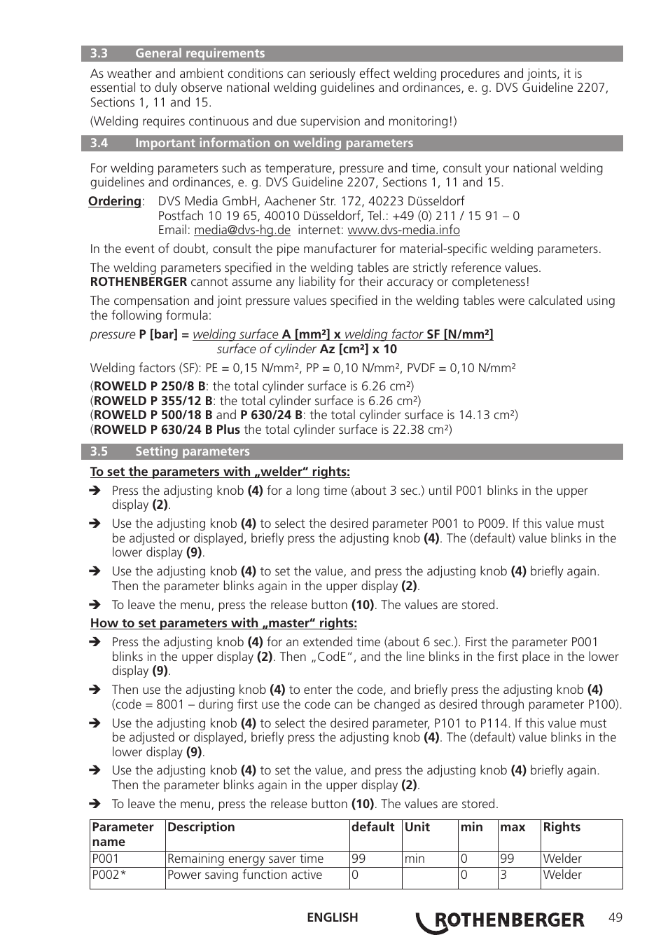 ROTHENBERGER ROWELD P250-630 B Plus Premium CNC User Manual | Page 51 / 456