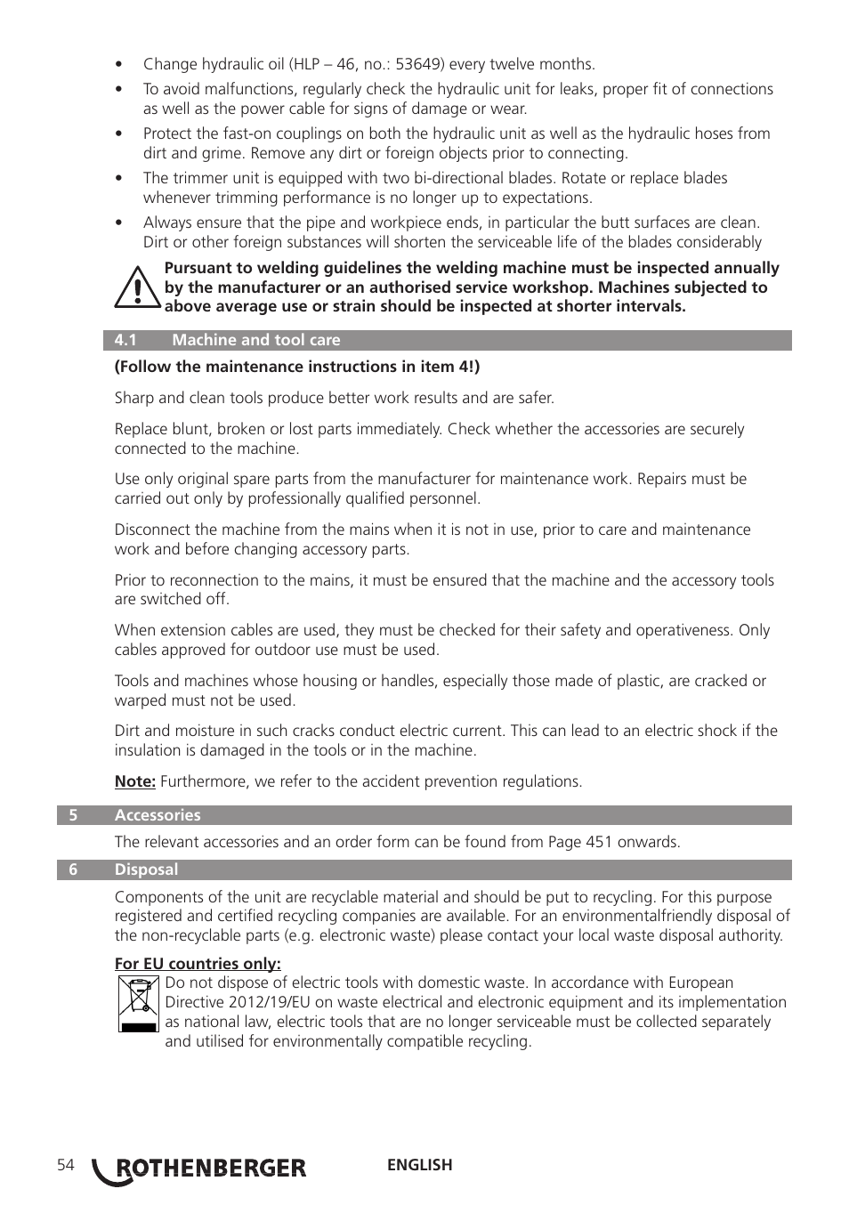 ROTHENBERGER ROWELD P250-630 B Plus Premium CNC User Manual | Page 56 / 456