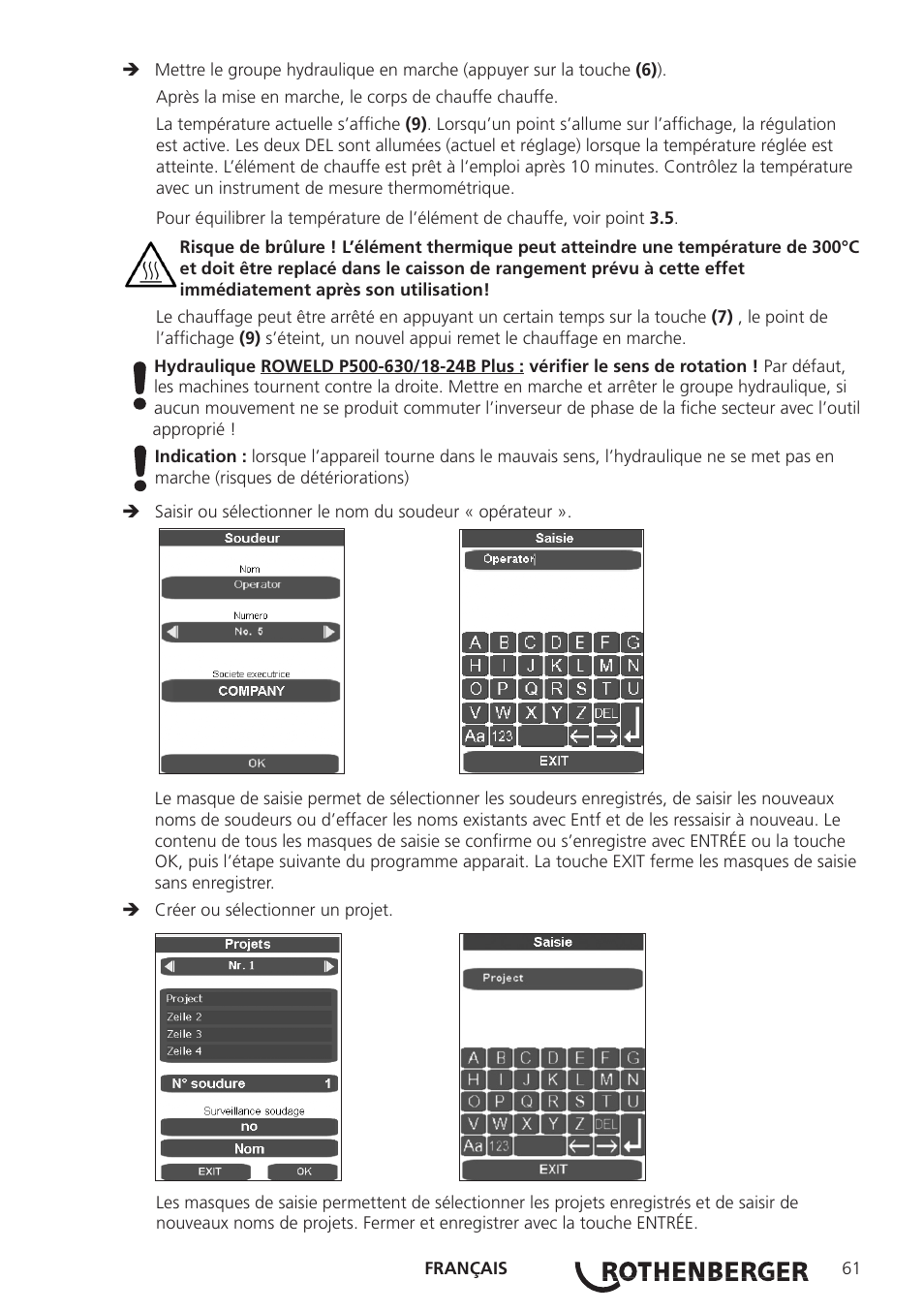 ROTHENBERGER ROWELD P250-630 B Plus Premium CNC User Manual | Page 63 / 456