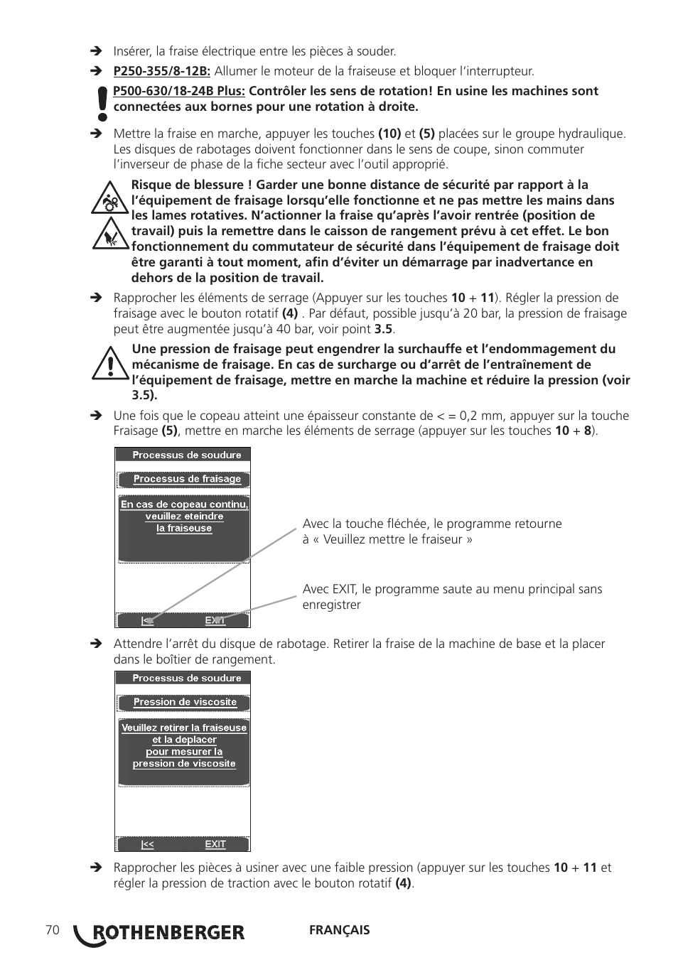 ROTHENBERGER ROWELD P250-630 B Plus Premium CNC User Manual | Page 72 / 456