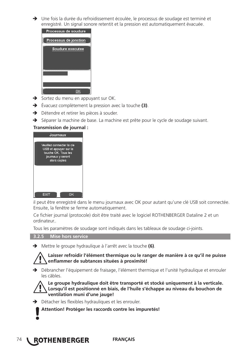 ROTHENBERGER ROWELD P250-630 B Plus Premium CNC User Manual | Page 76 / 456