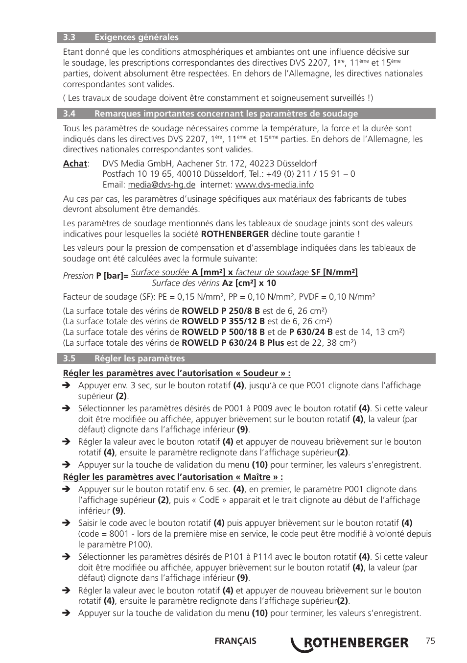 ROTHENBERGER ROWELD P250-630 B Plus Premium CNC User Manual | Page 77 / 456