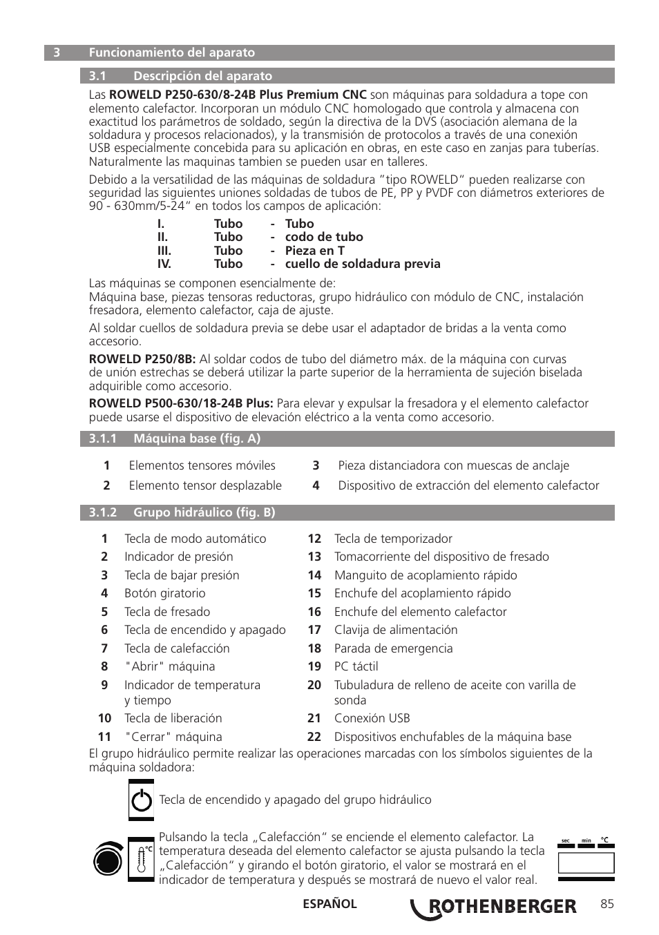 ROTHENBERGER ROWELD P250-630 B Plus Premium CNC User Manual | Page 87 / 456