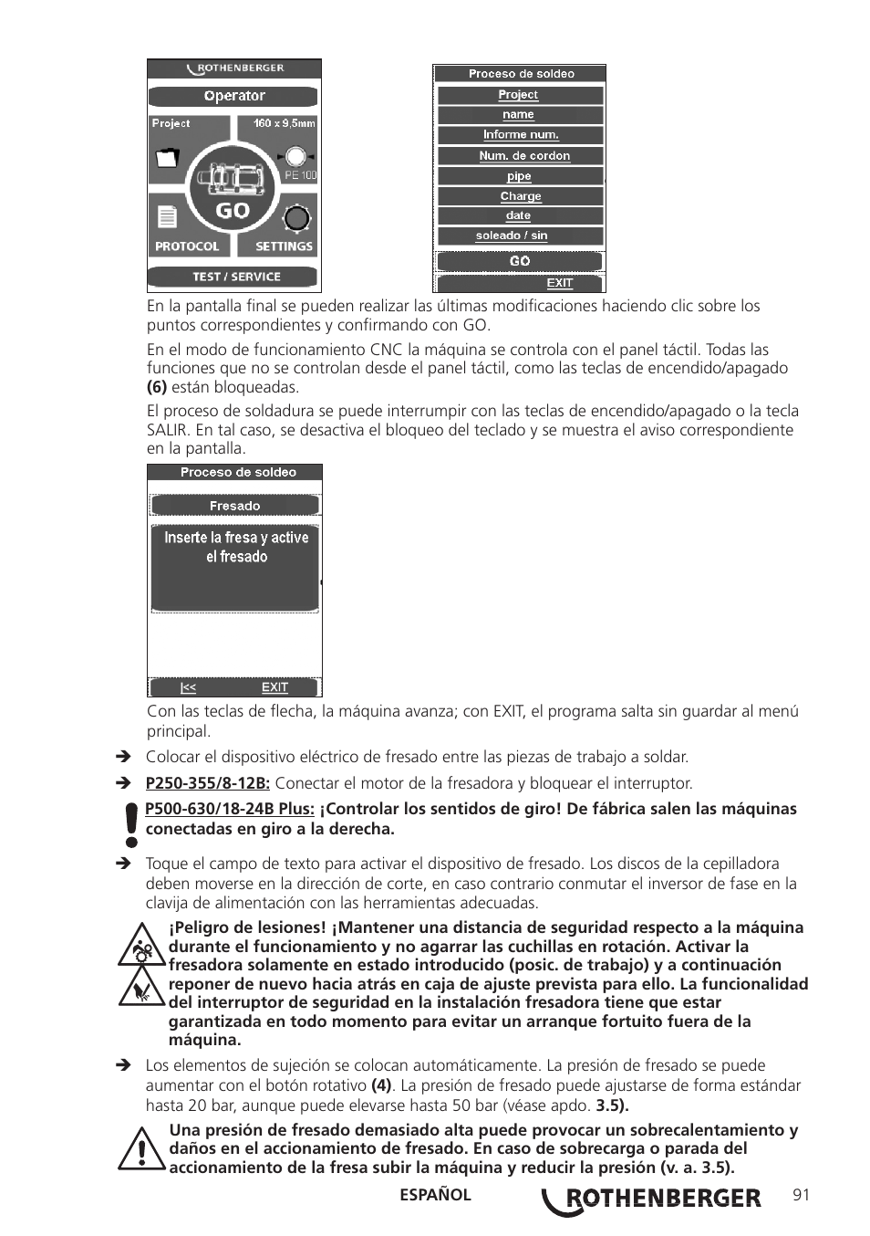 ROTHENBERGER ROWELD P250-630 B Plus Premium CNC User Manual | Page 93 / 456