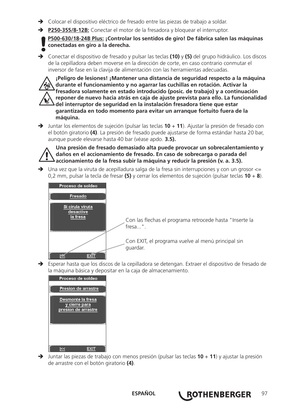 ROTHENBERGER ROWELD P250-630 B Plus Premium CNC User Manual | Page 99 / 456