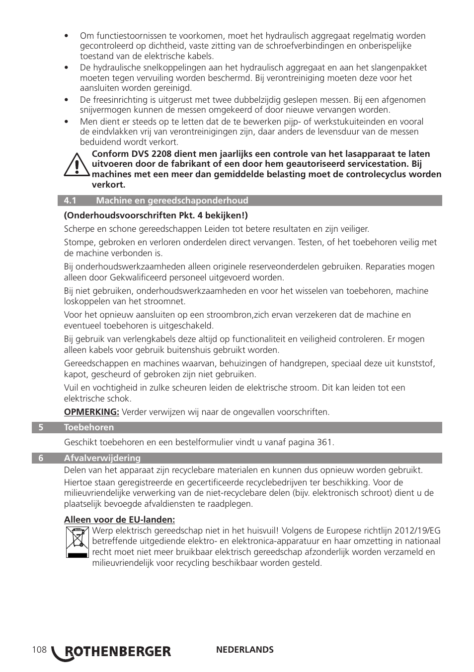 ROTHENBERGER ROWELD P250-630B Plus Premium User Manual | Page 110 / 368