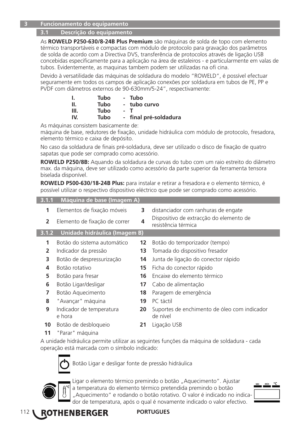 ROTHENBERGER ROWELD P250-630B Plus Premium User Manual | Page 114 / 368