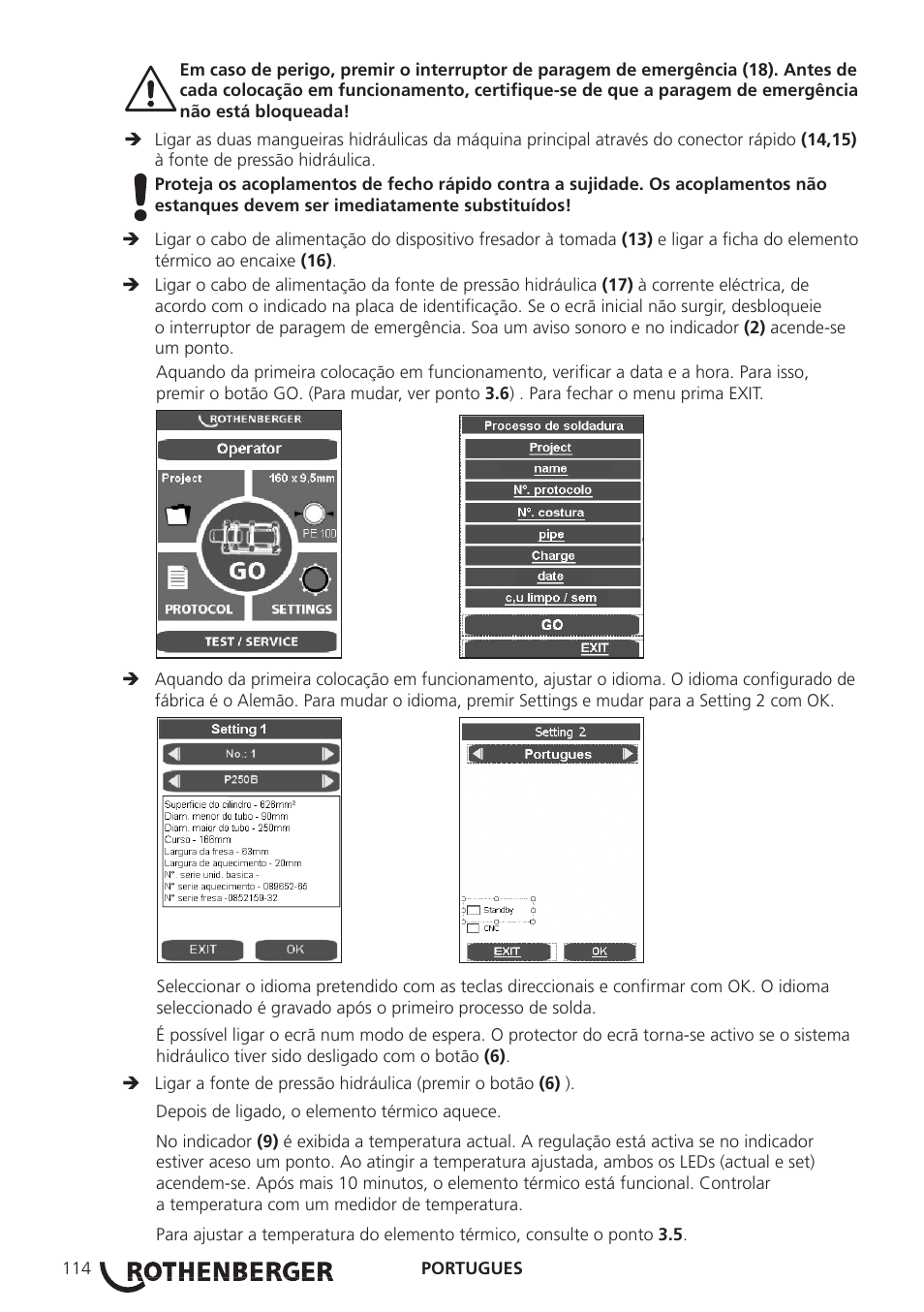 ROTHENBERGER ROWELD P250-630B Plus Premium User Manual | Page 116 / 368