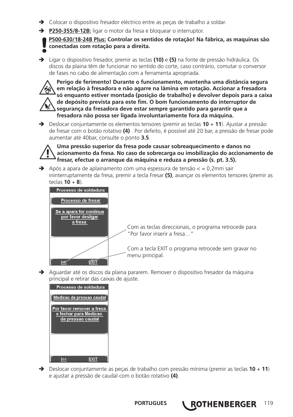 ROTHENBERGER ROWELD P250-630B Plus Premium User Manual | Page 121 / 368