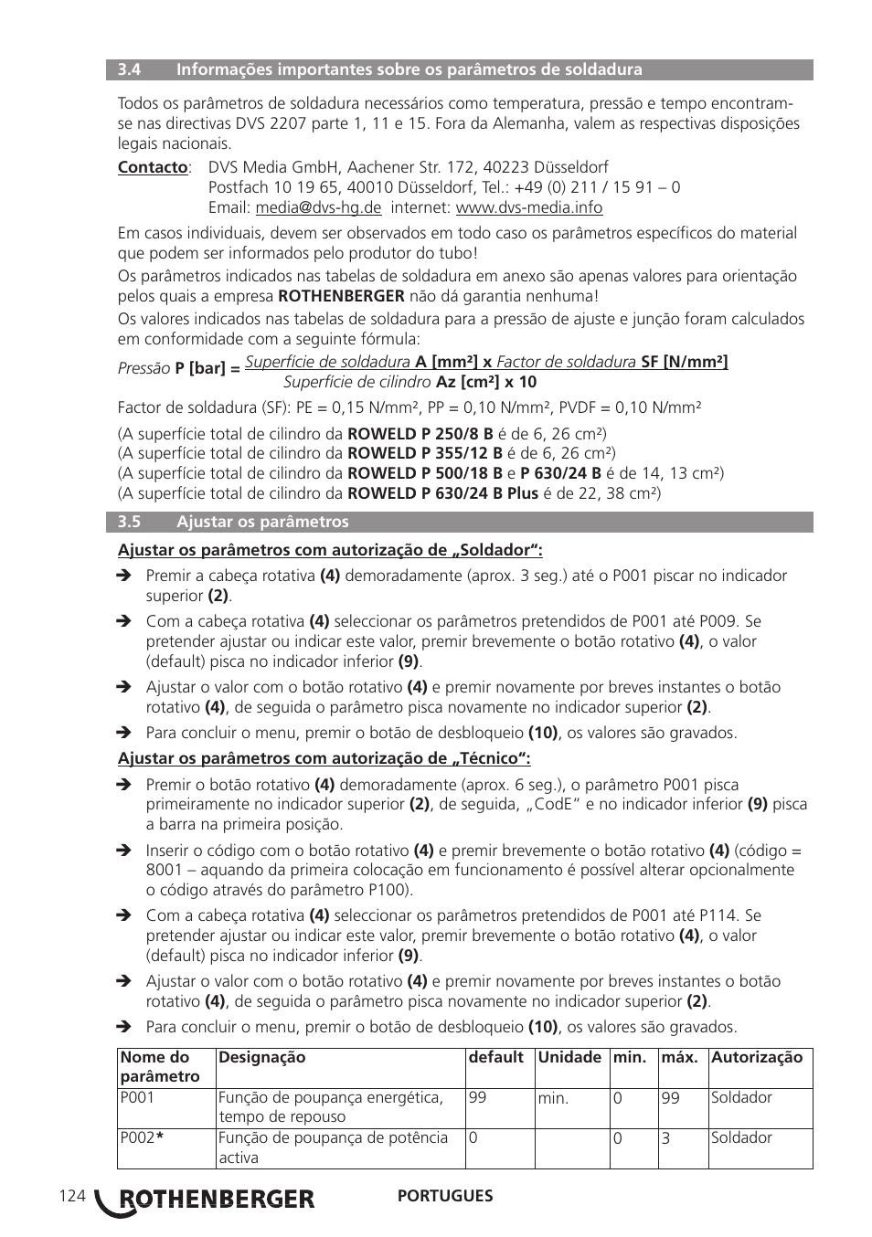 ROTHENBERGER ROWELD P250-630B Plus Premium User Manual | Page 126 / 368