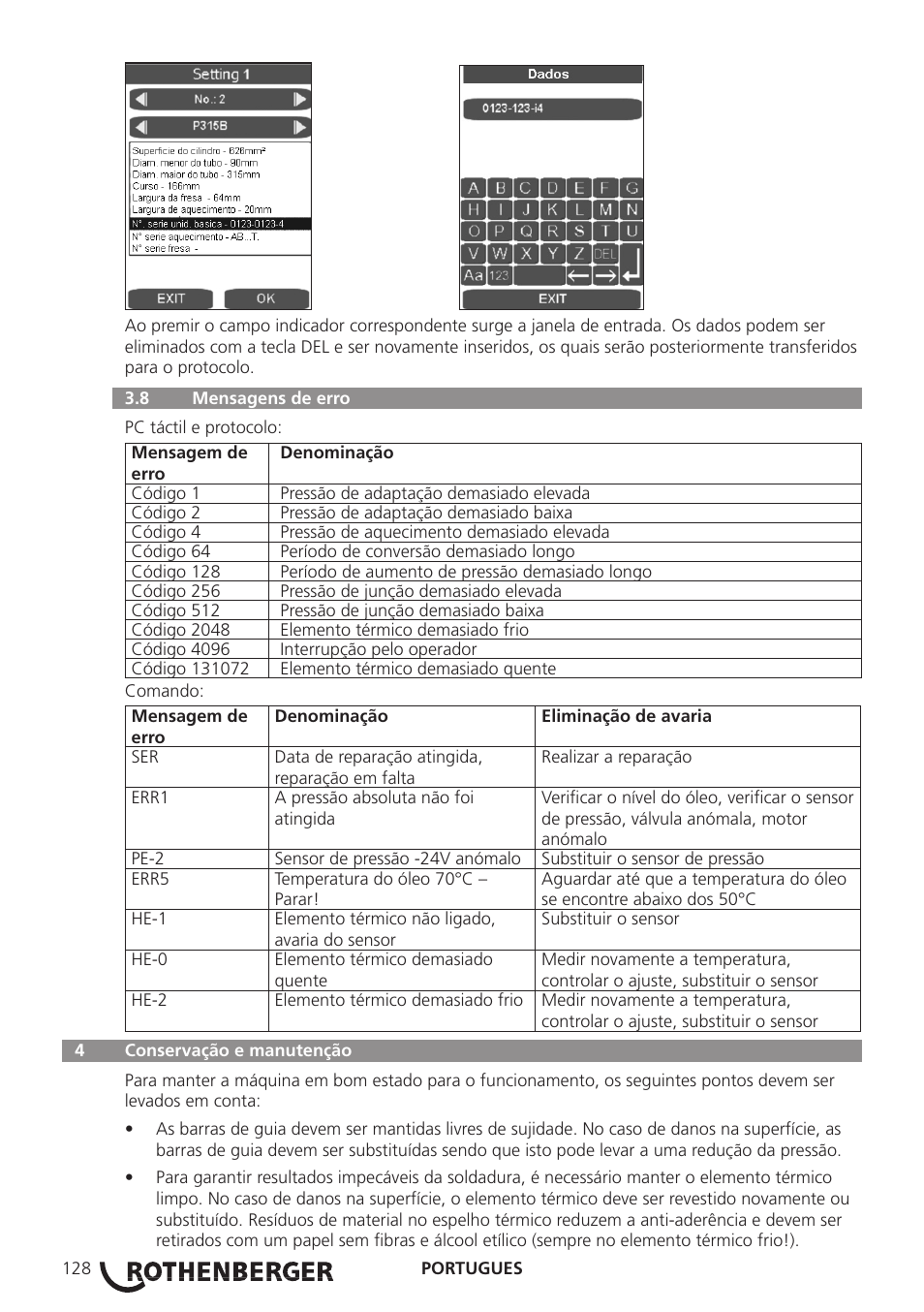 ROTHENBERGER ROWELD P250-630B Plus Premium User Manual | Page 130 / 368