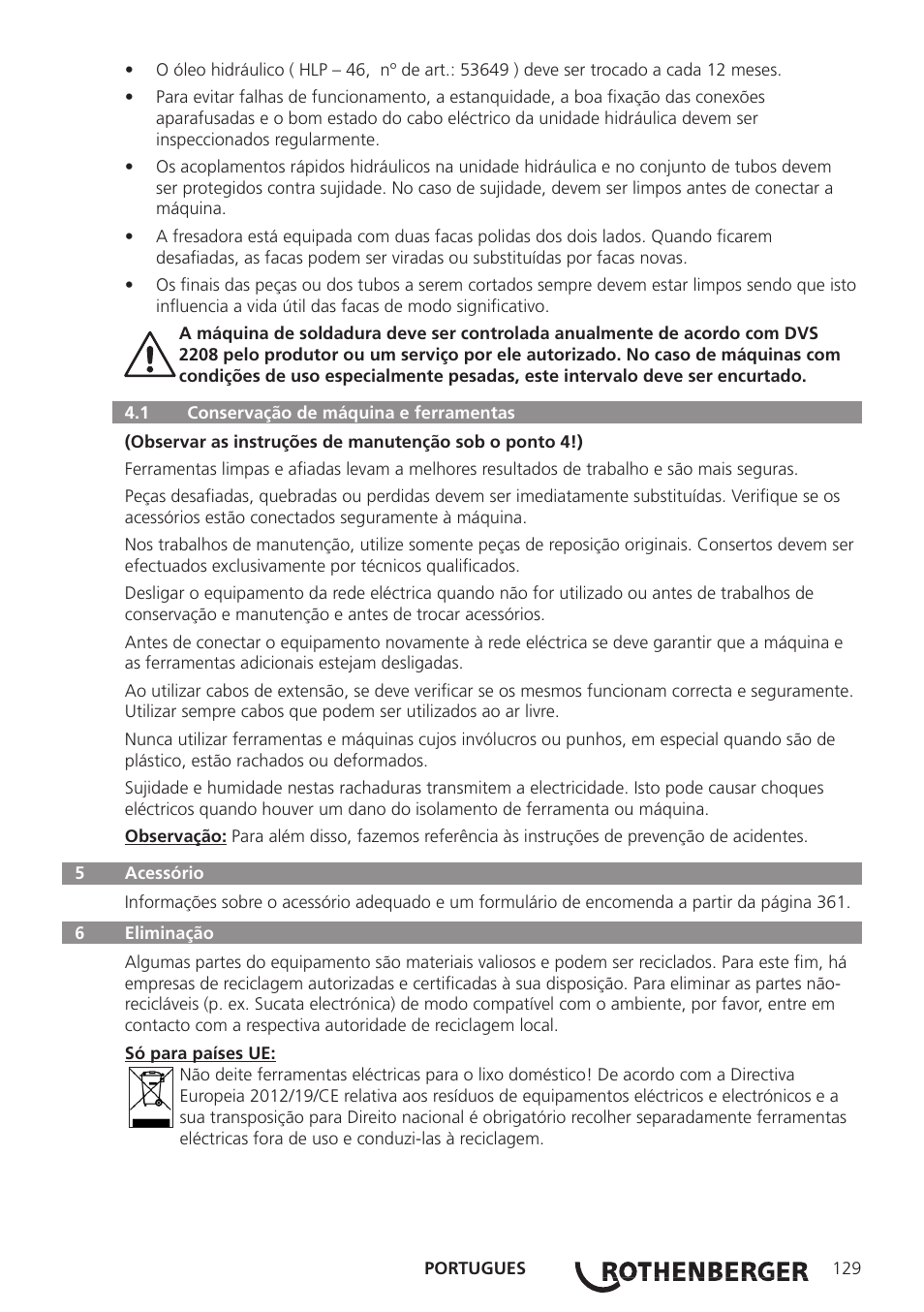 ROTHENBERGER ROWELD P250-630B Plus Premium User Manual | Page 131 / 368