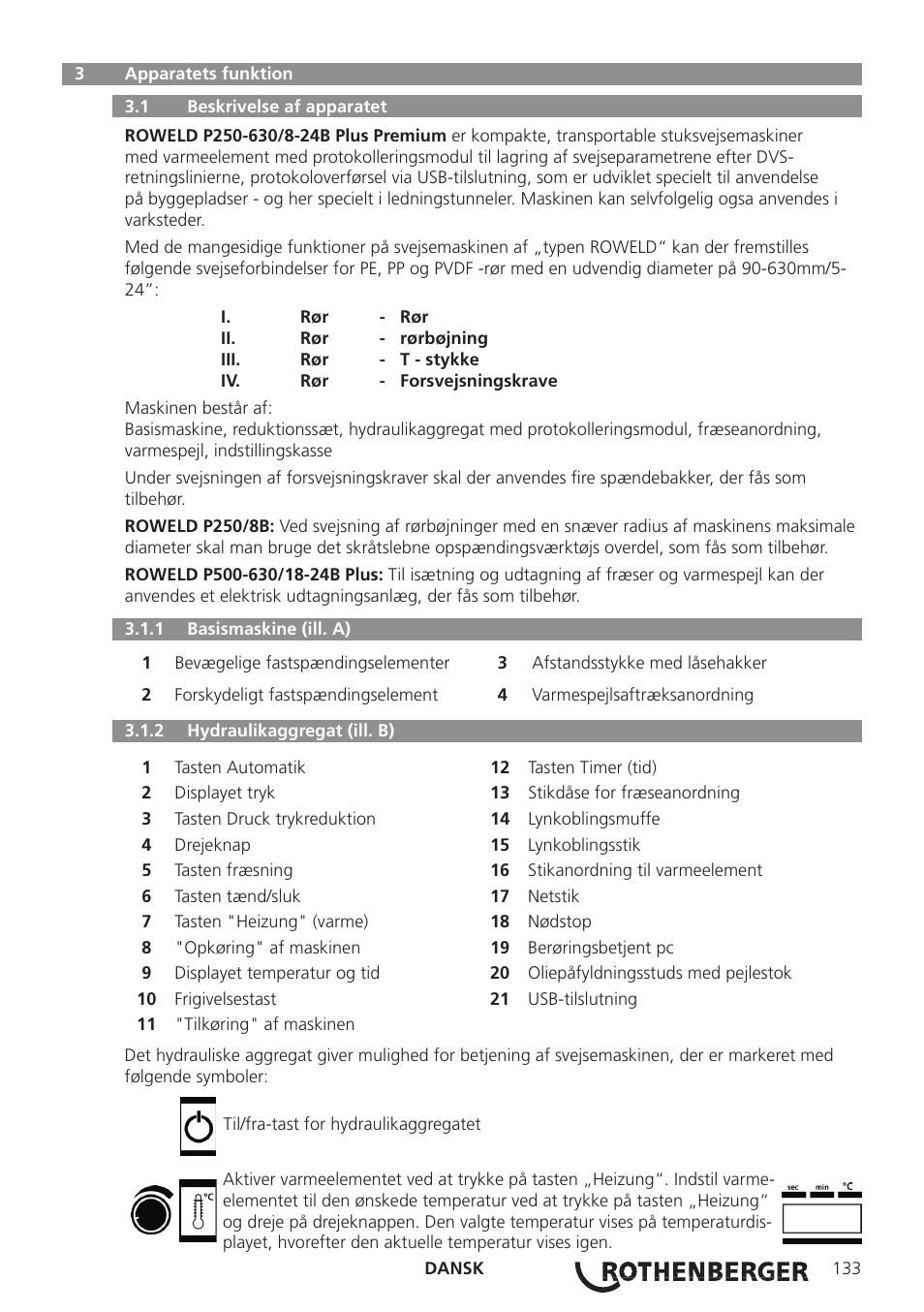 ROTHENBERGER ROWELD P250-630B Plus Premium User Manual | Page 135 / 368