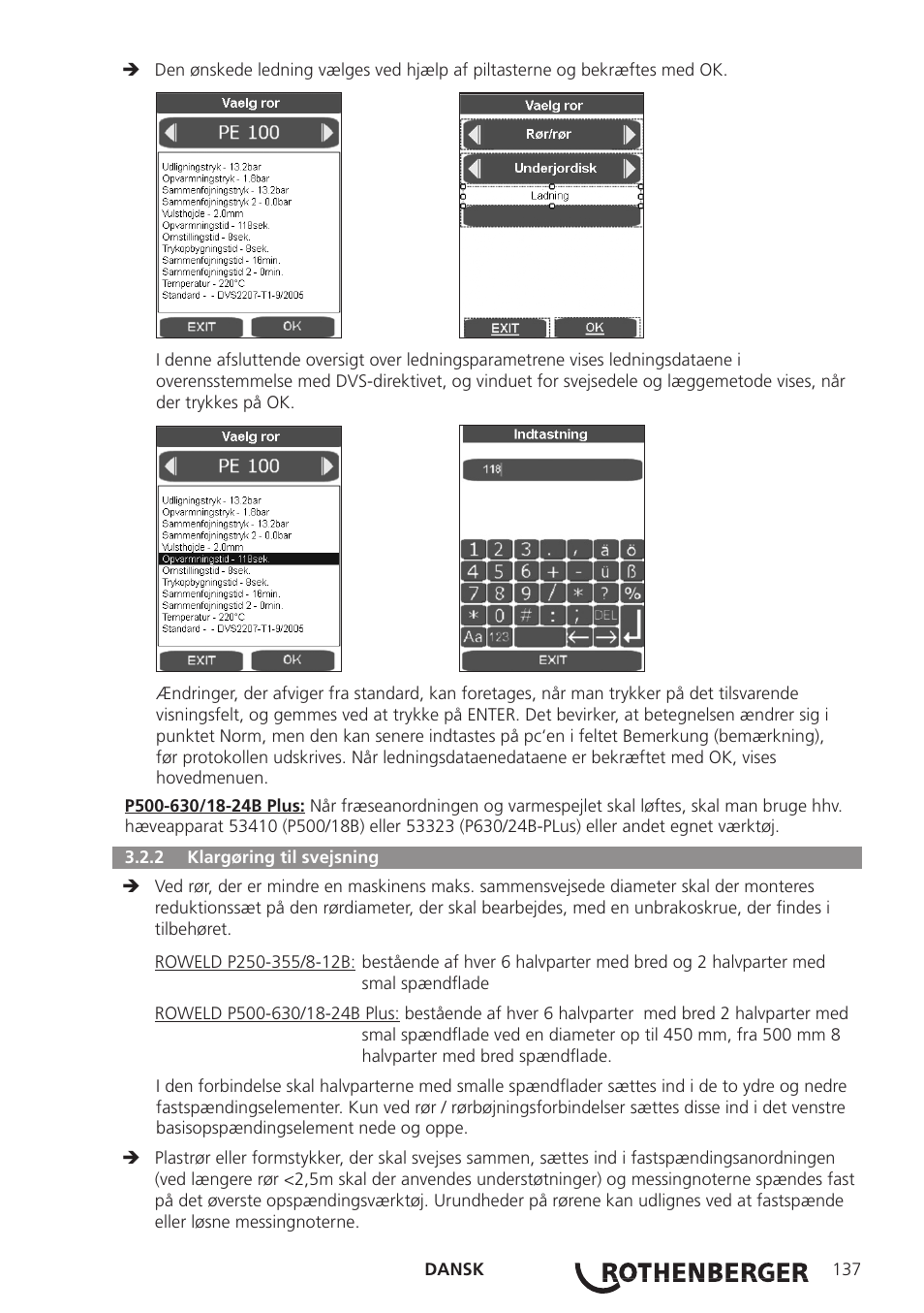 ROTHENBERGER ROWELD P250-630B Plus Premium User Manual | Page 139 / 368