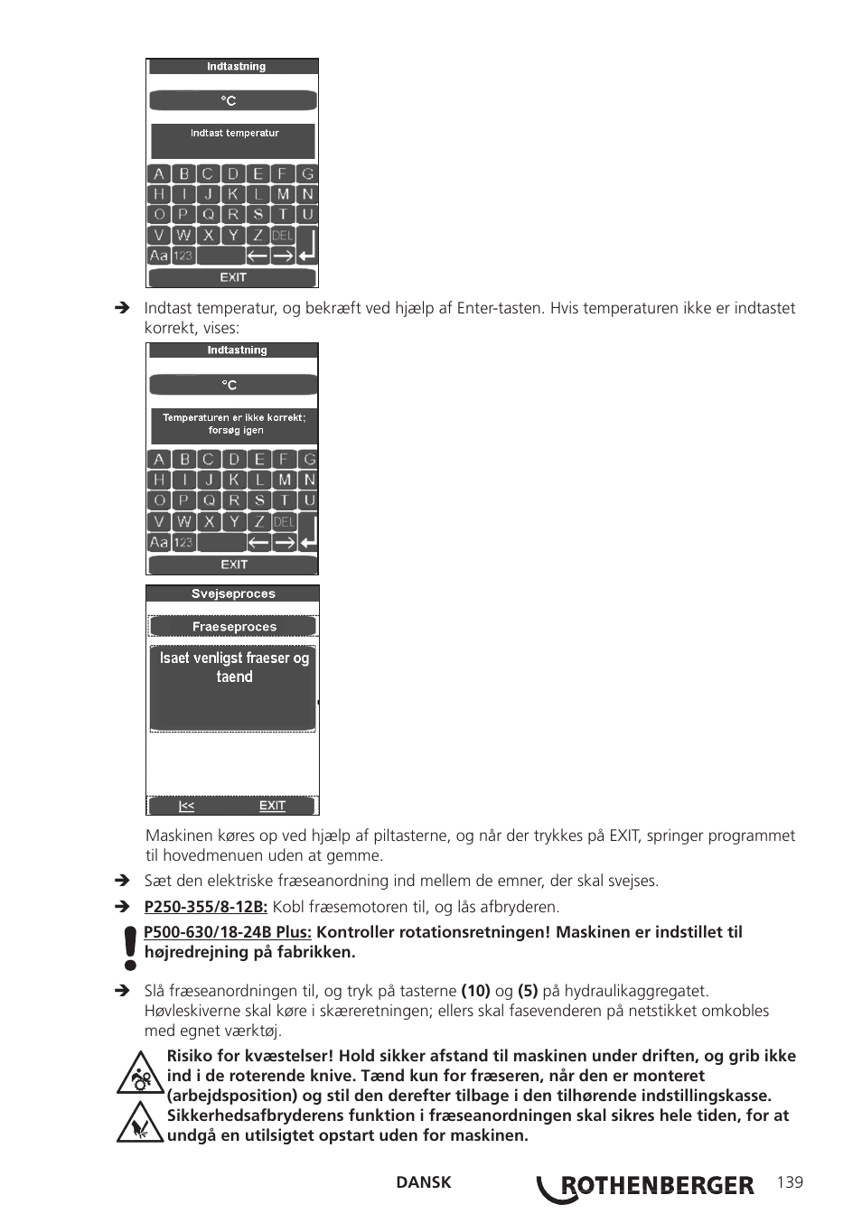 ROTHENBERGER ROWELD P250-630B Plus Premium User Manual | Page 141 / 368