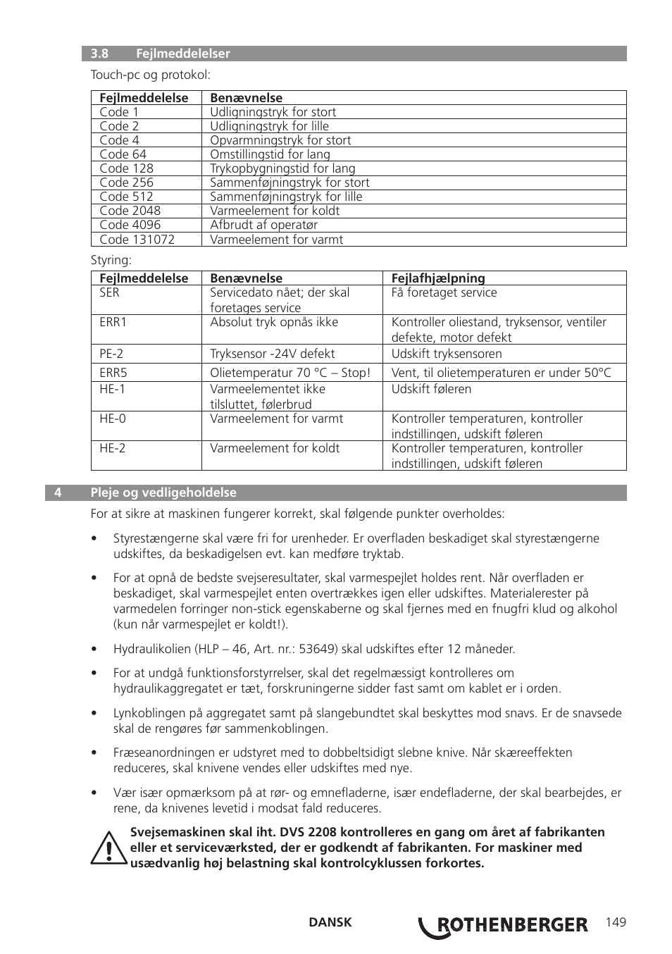 ROTHENBERGER ROWELD P250-630B Plus Premium User Manual | Page 151 / 368