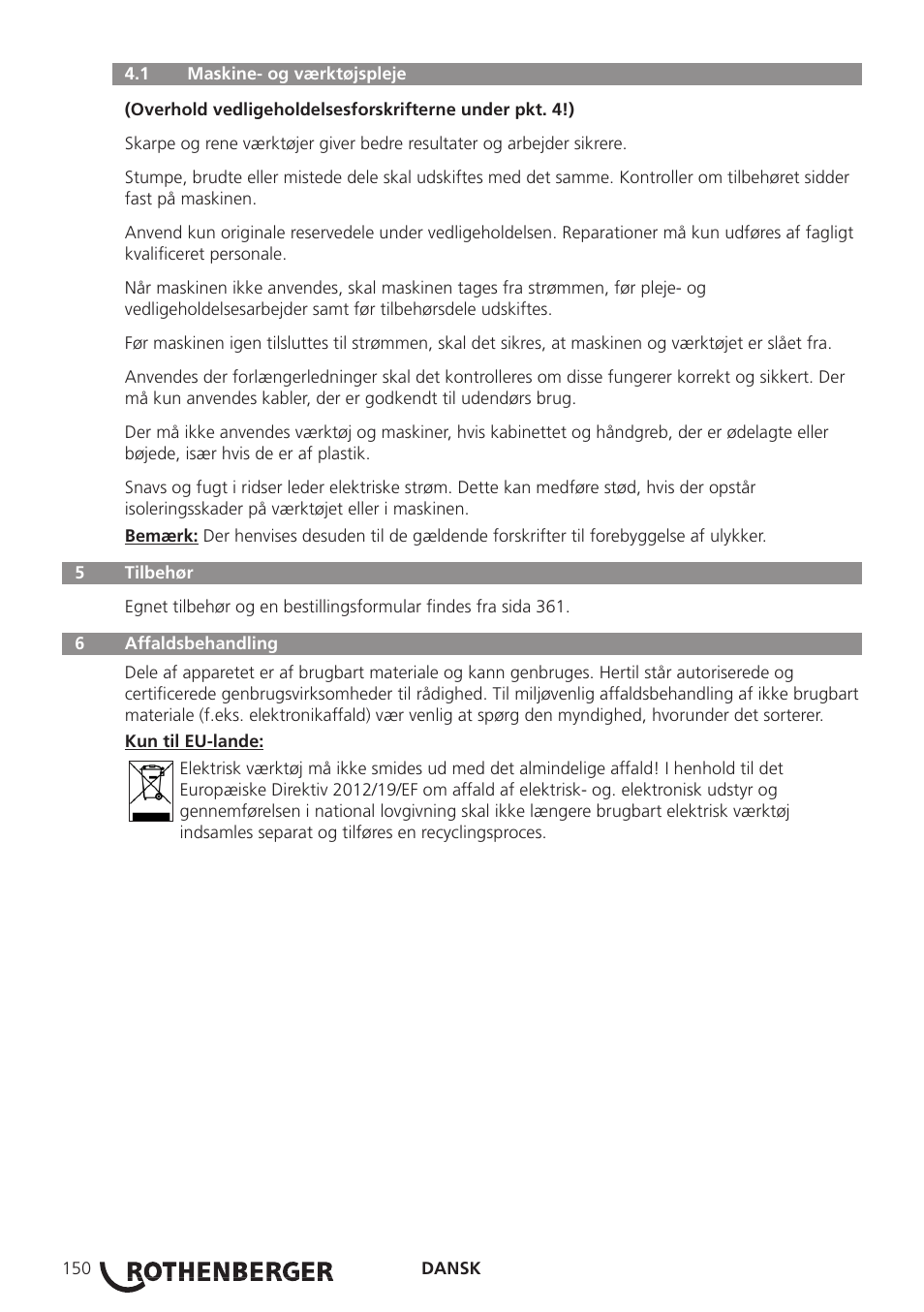 ROTHENBERGER ROWELD P250-630B Plus Premium User Manual | Page 152 / 368