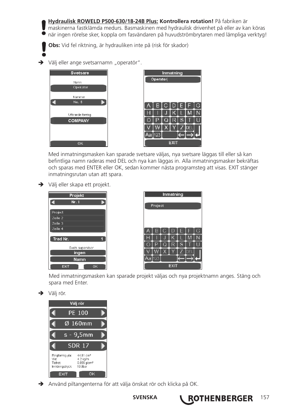 ROTHENBERGER ROWELD P250-630B Plus Premium User Manual | Page 159 / 368