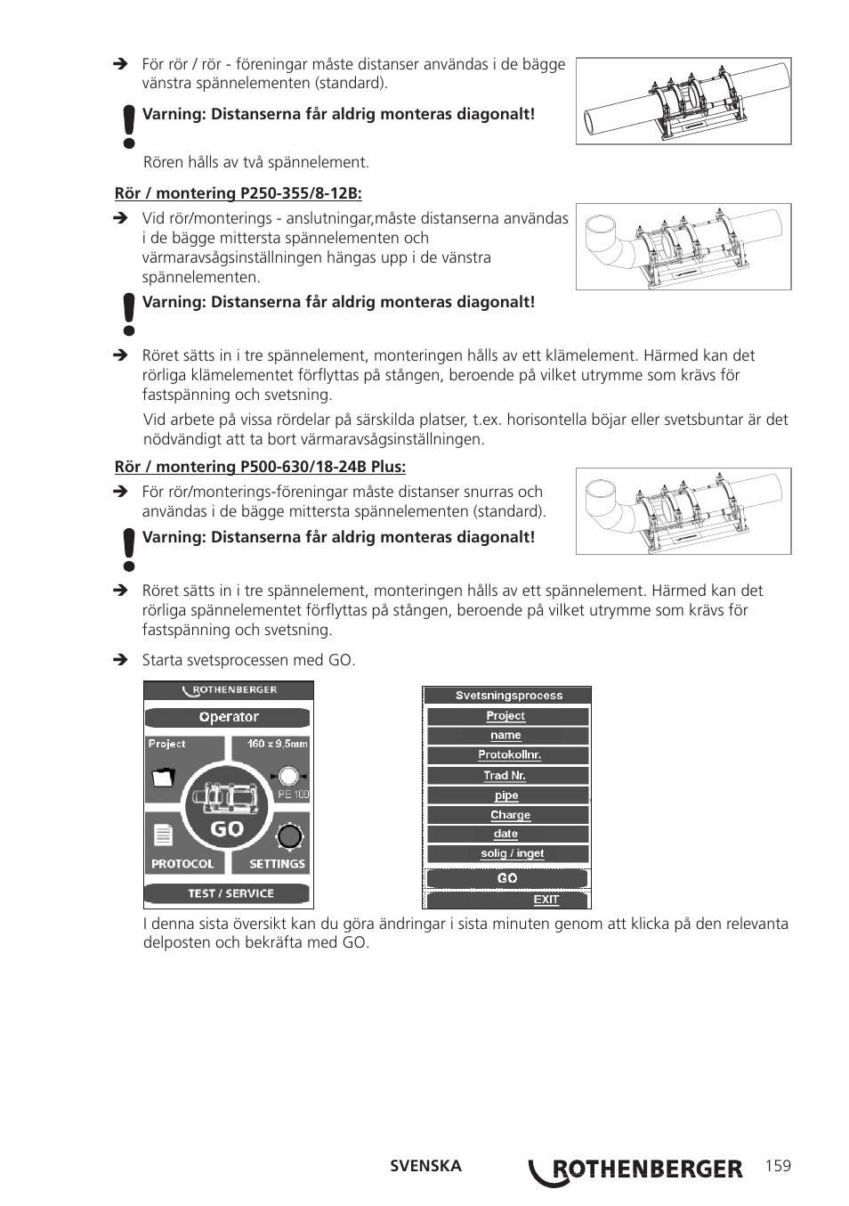 ROTHENBERGER ROWELD P250-630B Plus Premium User Manual | Page 161 / 368