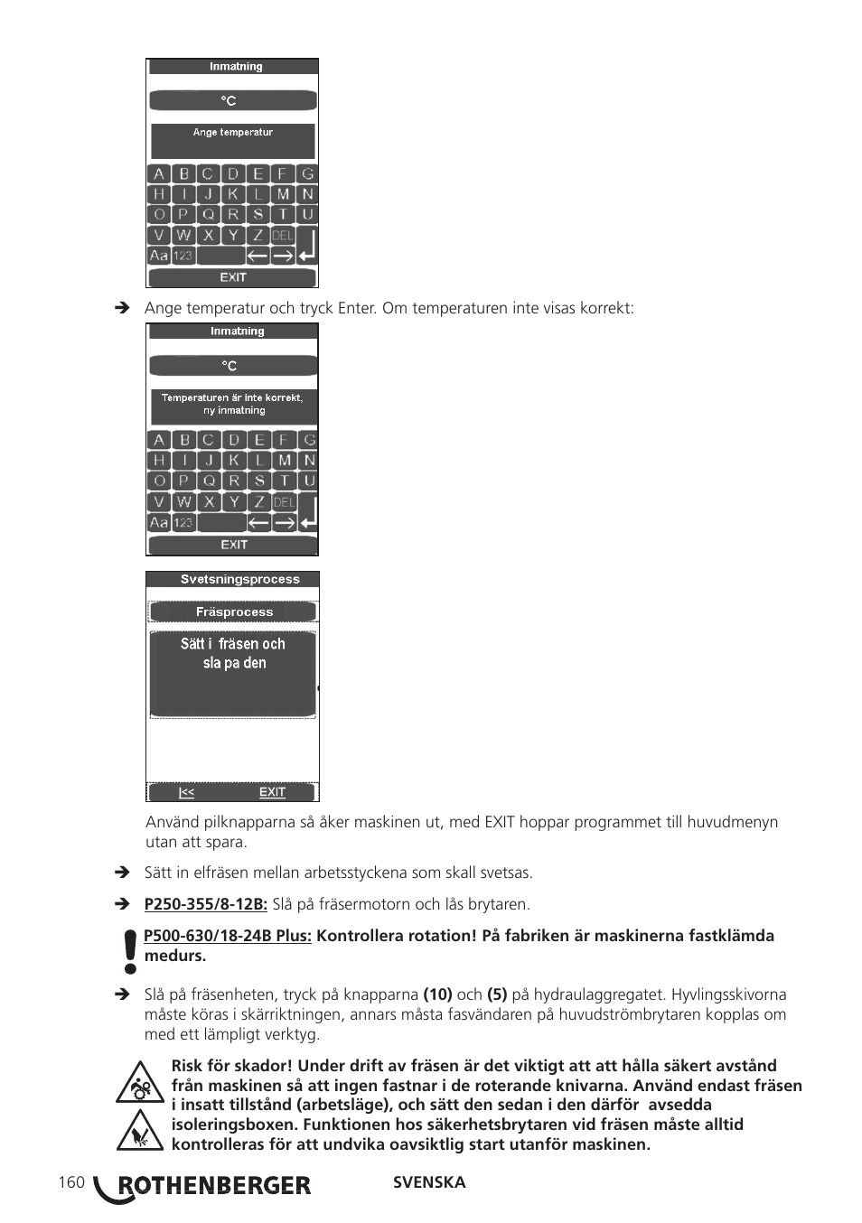 ROTHENBERGER ROWELD P250-630B Plus Premium User Manual | Page 162 / 368