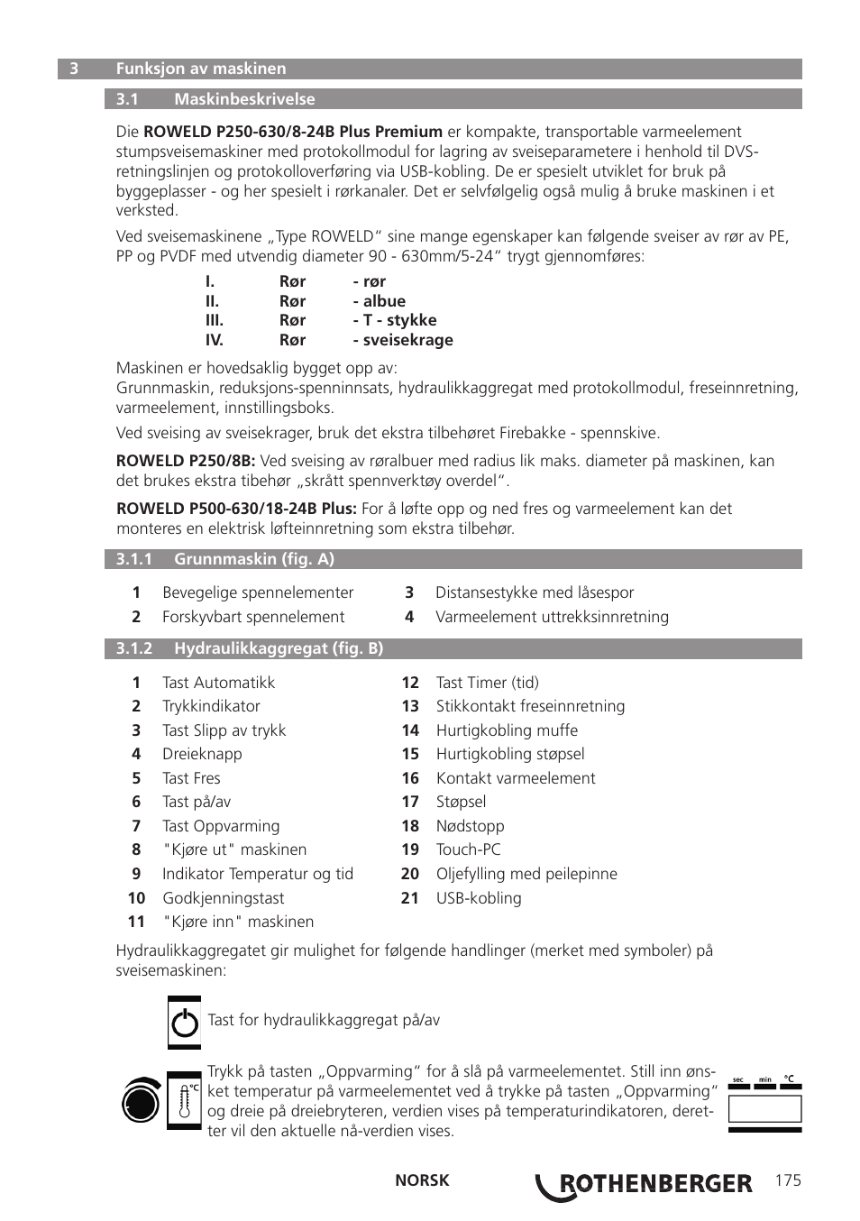 ROTHENBERGER ROWELD P250-630B Plus Premium User Manual | Page 177 / 368