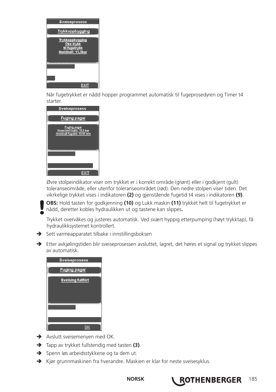 ROTHENBERGER ROWELD P250-630B Plus Premium User Manual | Page 187 / 368