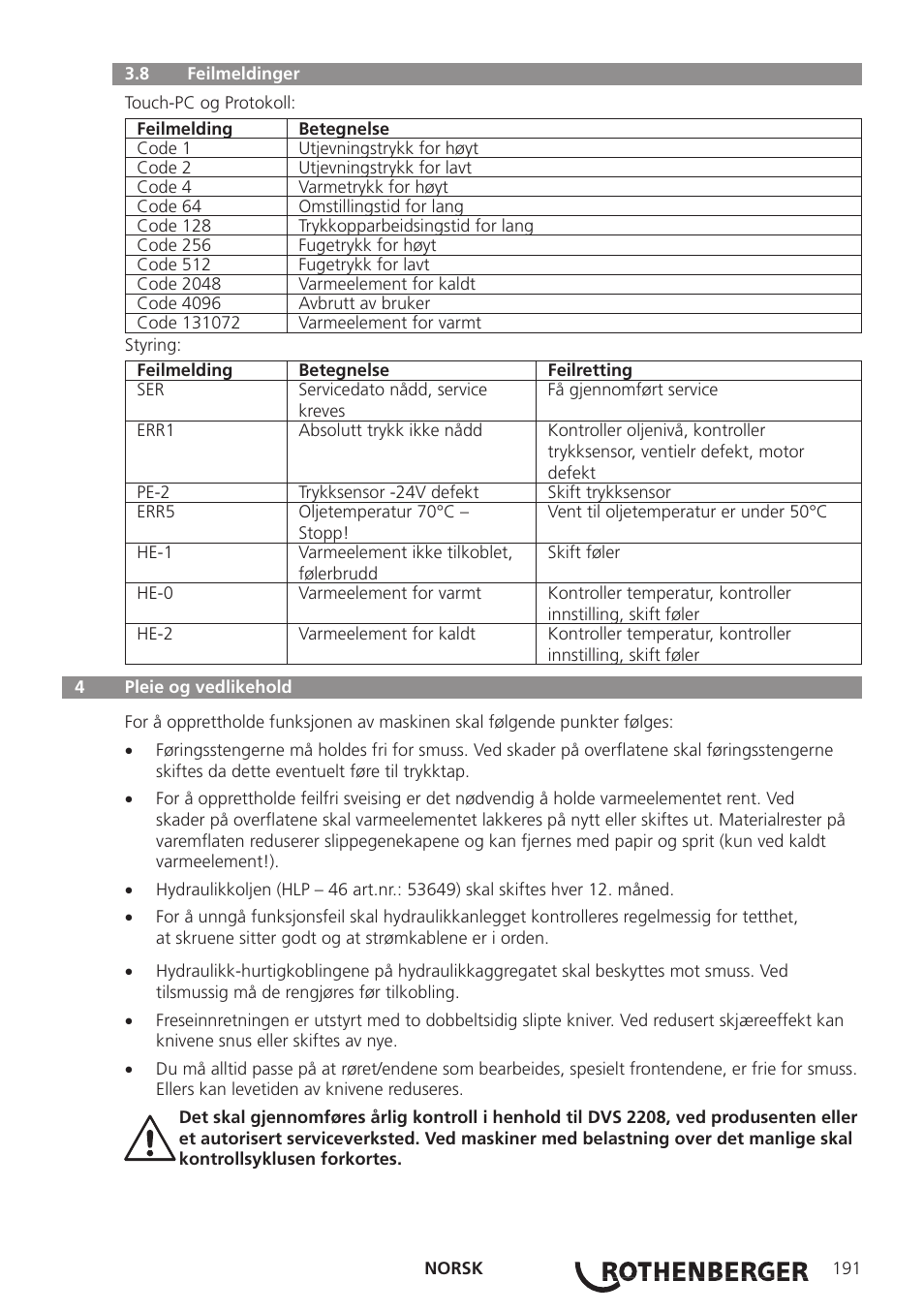 ROTHENBERGER ROWELD P250-630B Plus Premium User Manual | Page 193 / 368