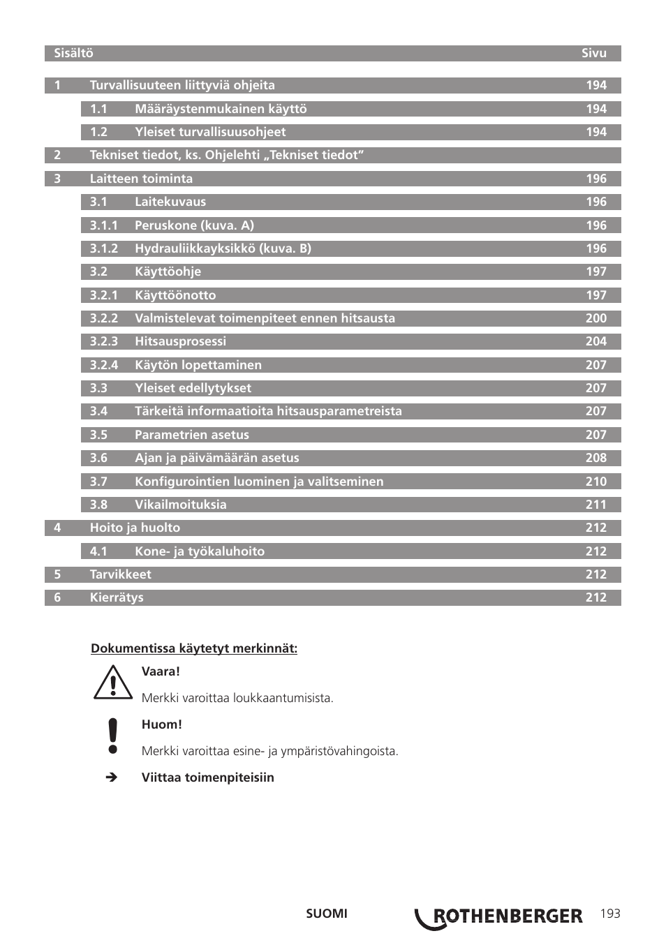 ROTHENBERGER ROWELD P250-630B Plus Premium User Manual | Page 195 / 368