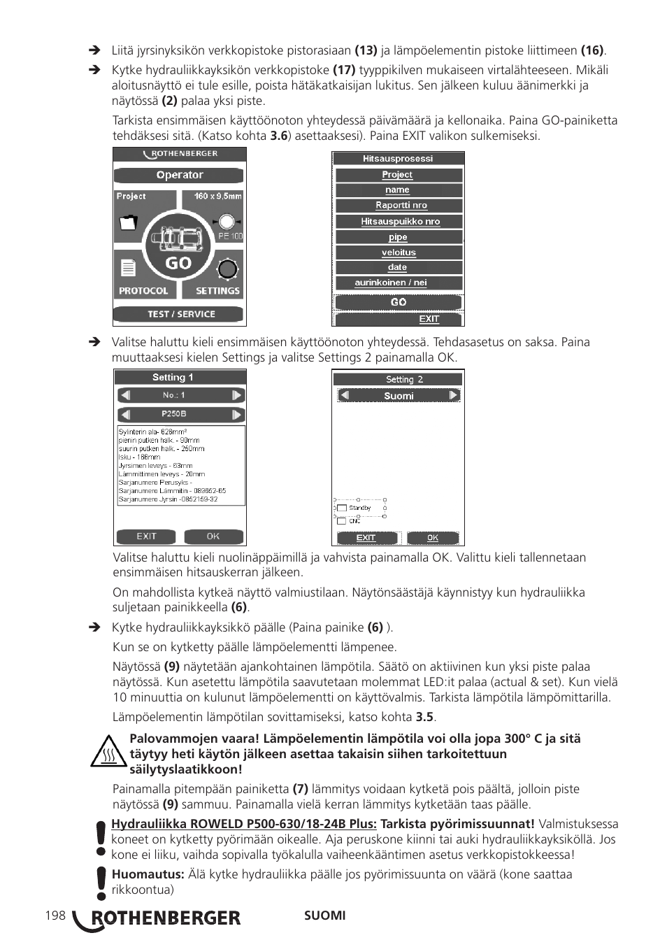 ROTHENBERGER ROWELD P250-630B Plus Premium User Manual | Page 200 / 368