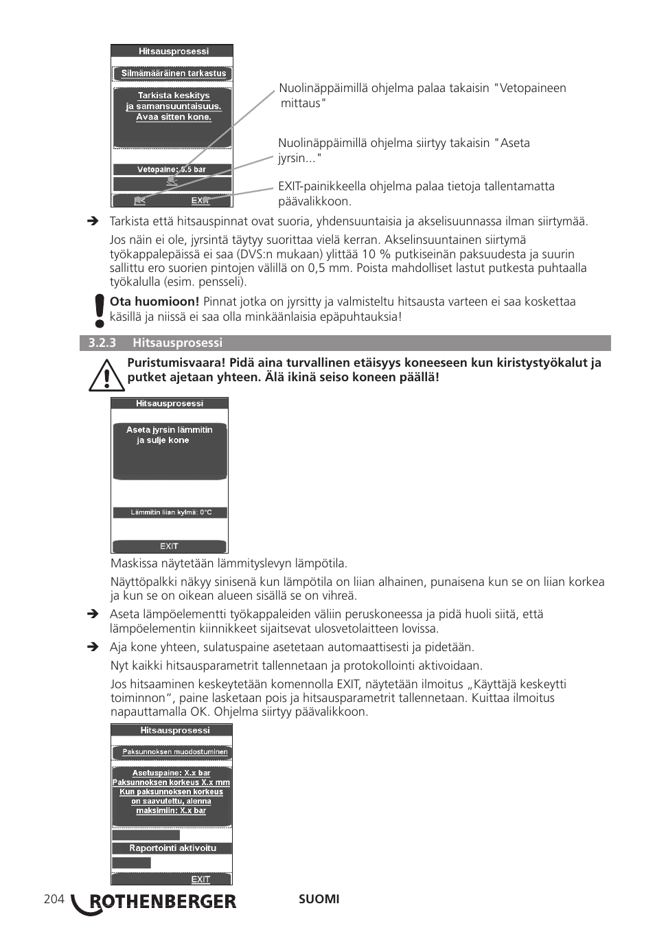 ROTHENBERGER ROWELD P250-630B Plus Premium User Manual | Page 206 / 368