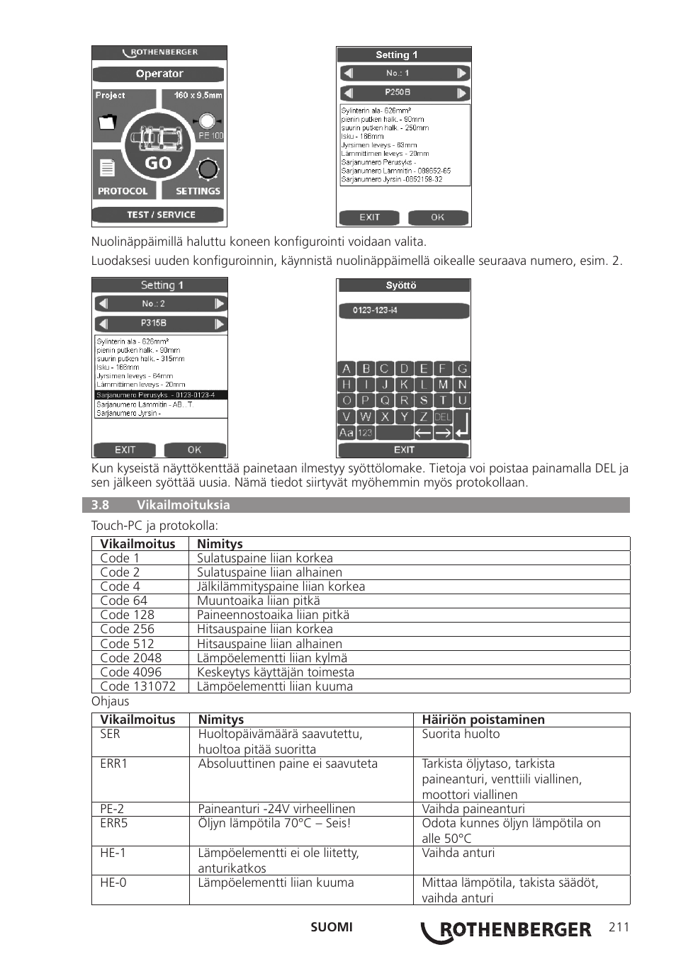 ROTHENBERGER ROWELD P250-630B Plus Premium User Manual | Page 213 / 368