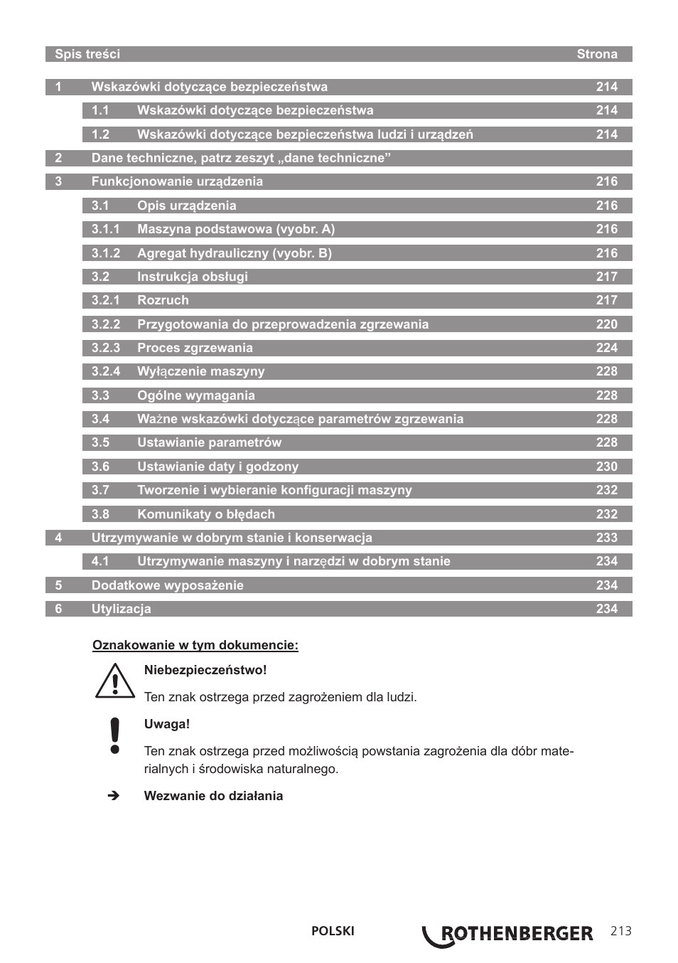 ROTHENBERGER ROWELD P250-630B Plus Premium User Manual | Page 215 / 368