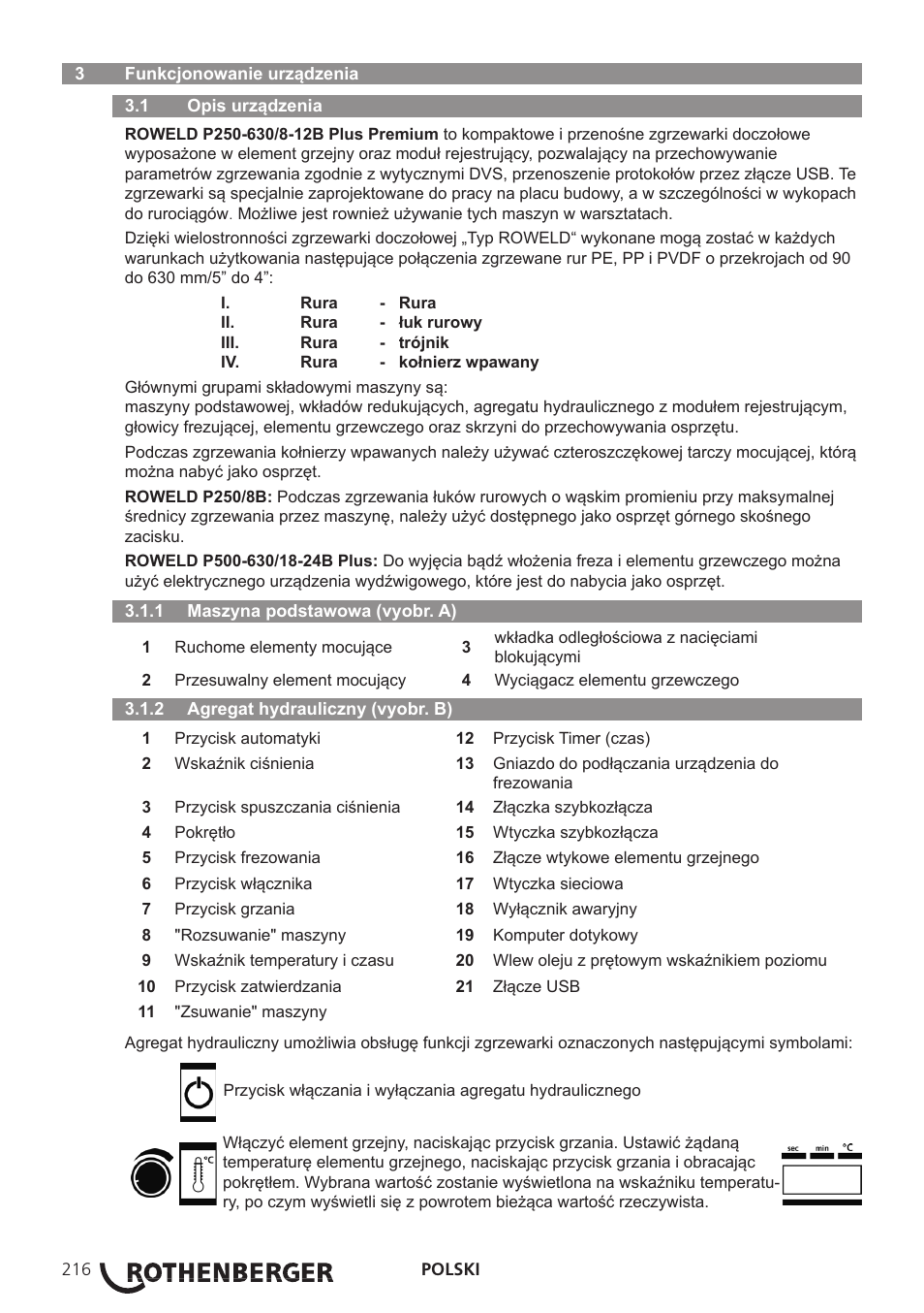 ROTHENBERGER ROWELD P250-630B Plus Premium User Manual | Page 218 / 368