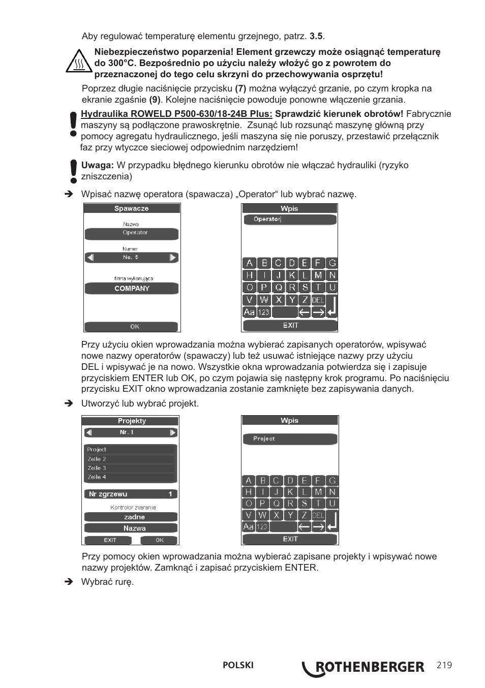 ROTHENBERGER ROWELD P250-630B Plus Premium User Manual | Page 221 / 368