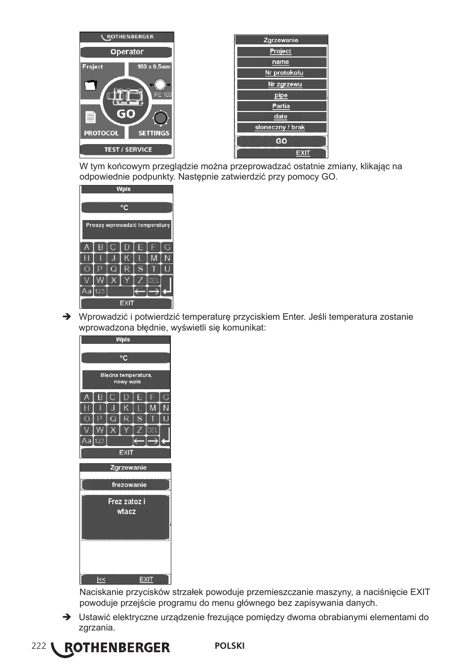 ROTHENBERGER ROWELD P250-630B Plus Premium User Manual | Page 224 / 368