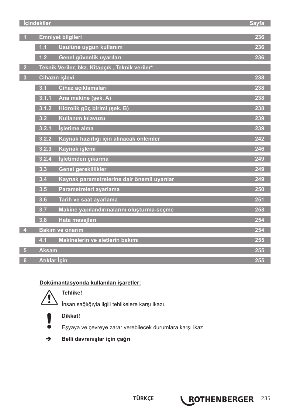 ROTHENBERGER ROWELD P250-630B Plus Premium User Manual | Page 237 / 368