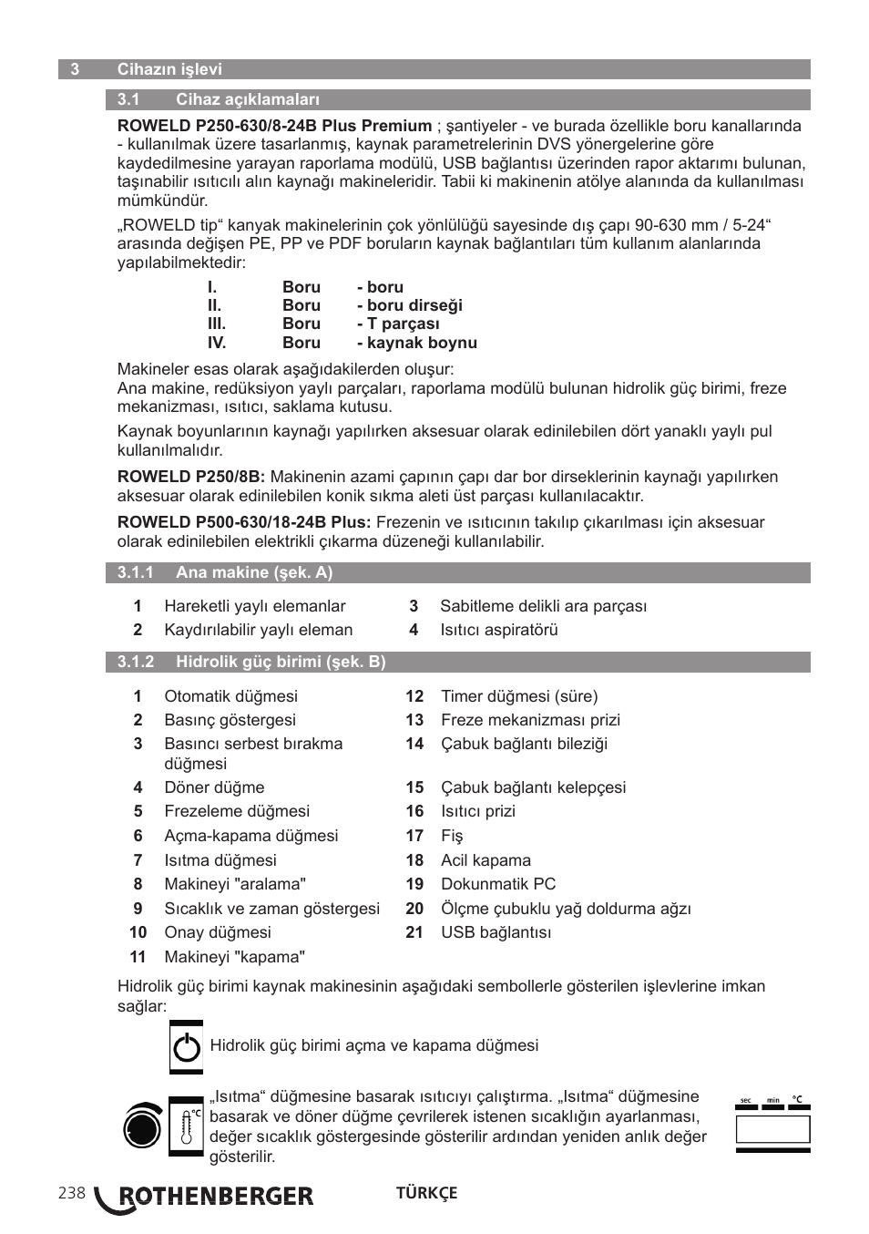 ROTHENBERGER ROWELD P250-630B Plus Premium User Manual | Page 240 / 368