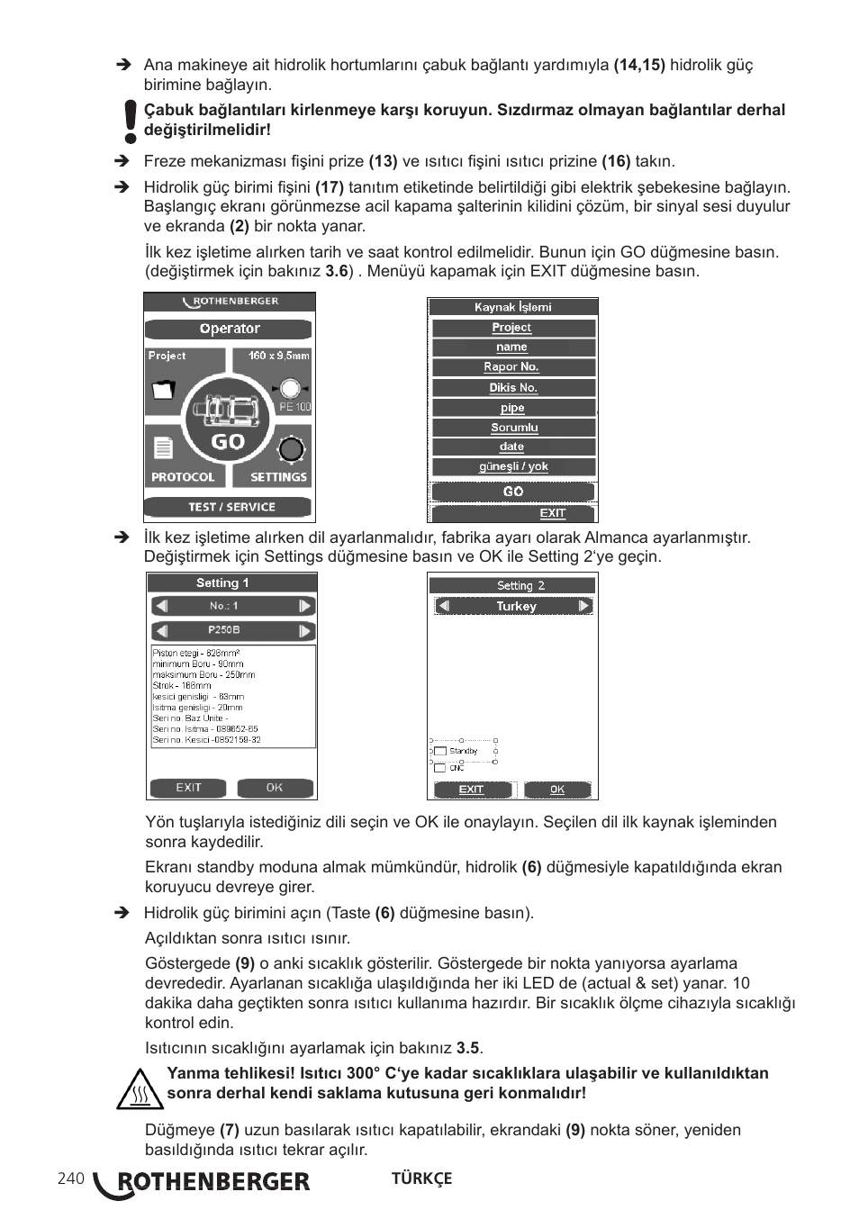 ROTHENBERGER ROWELD P250-630B Plus Premium User Manual | Page 242 / 368