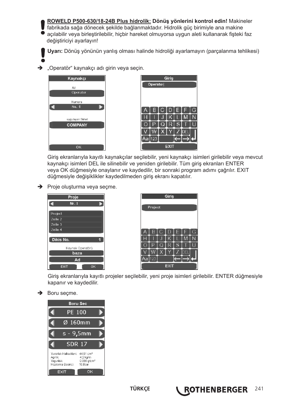 ROTHENBERGER ROWELD P250-630B Plus Premium User Manual | Page 243 / 368