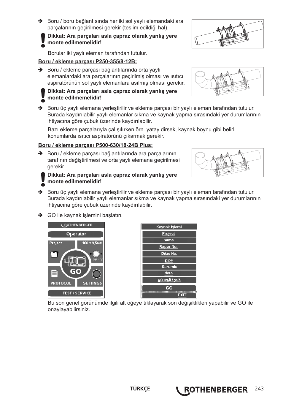 ROTHENBERGER ROWELD P250-630B Plus Premium User Manual | Page 245 / 368