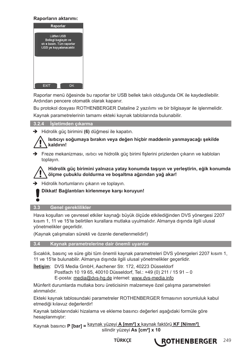 ROTHENBERGER ROWELD P250-630B Plus Premium User Manual | Page 251 / 368